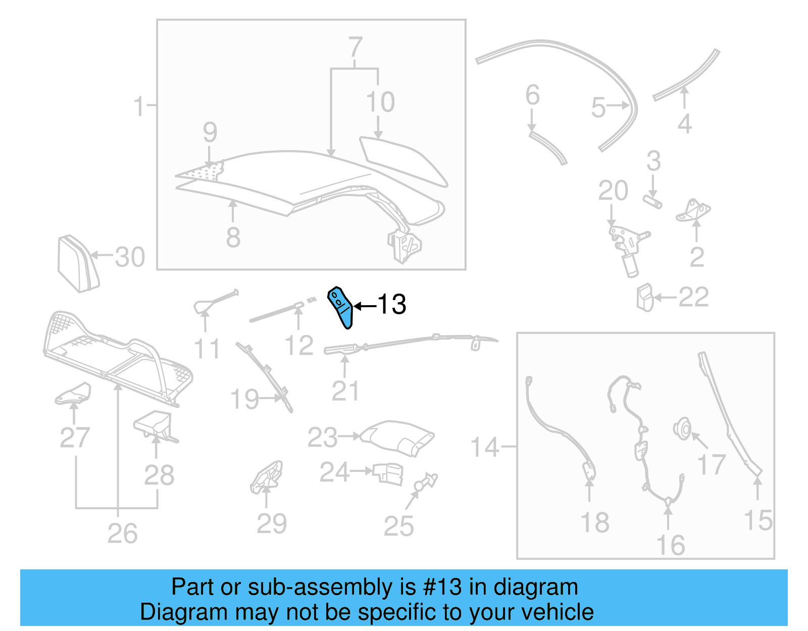 Convertible Top Frame Guide 1Y0-871-592 - View 8