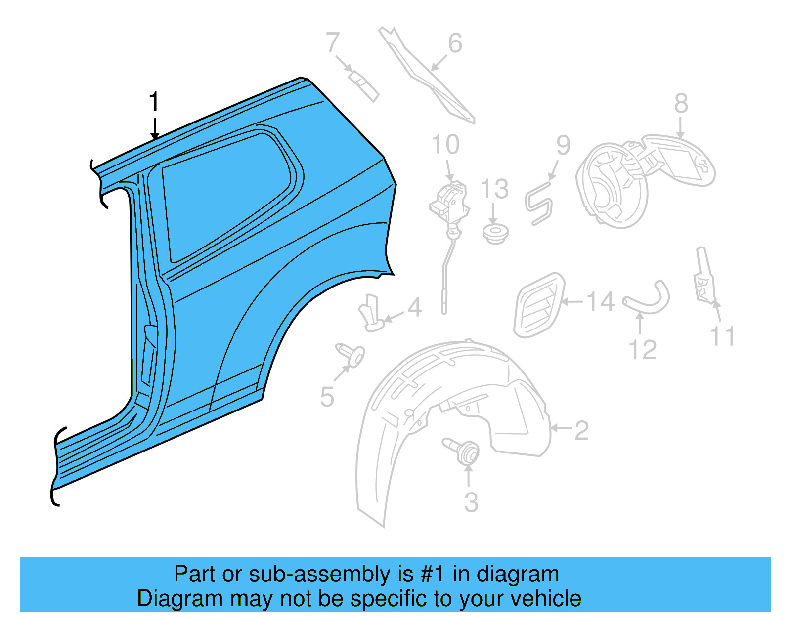 Quarter Panel 1K3-809-843-A - View 4