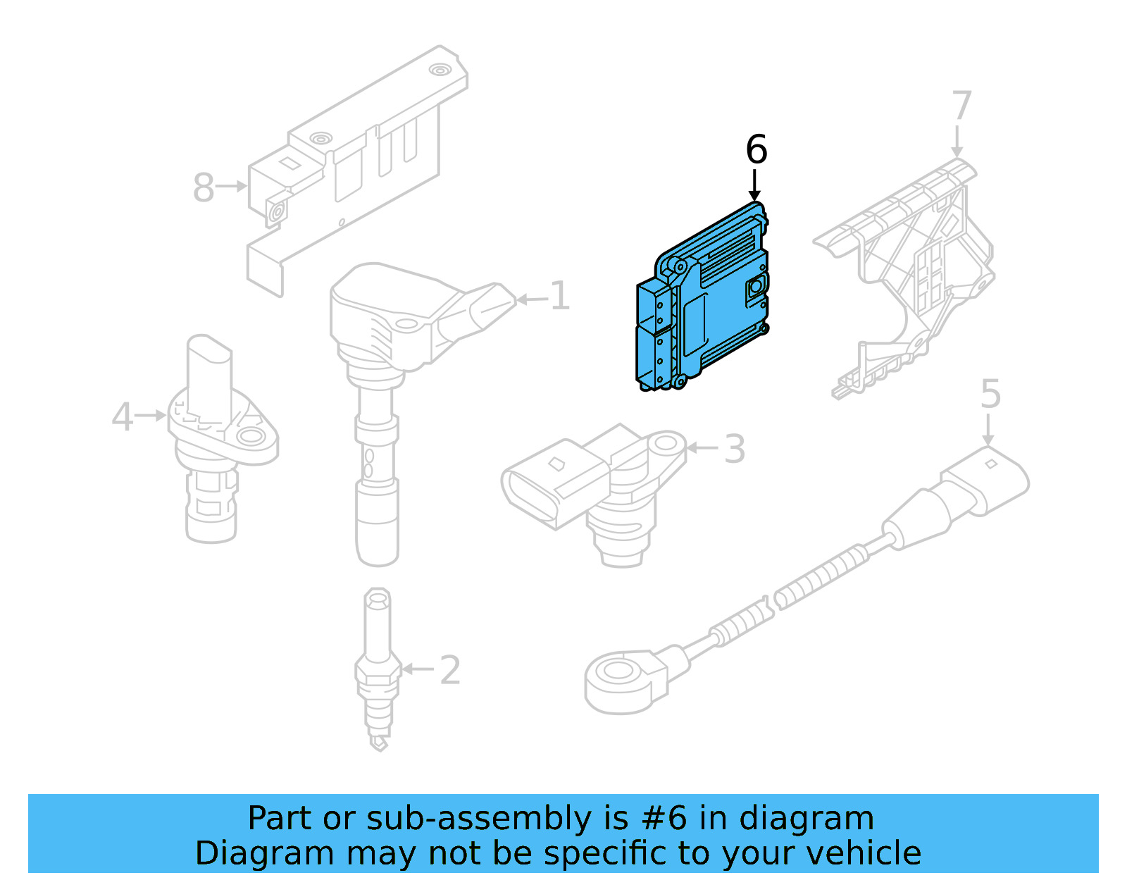 Engine Control Module (ECM) 3CN-906-259-3CN - View 5