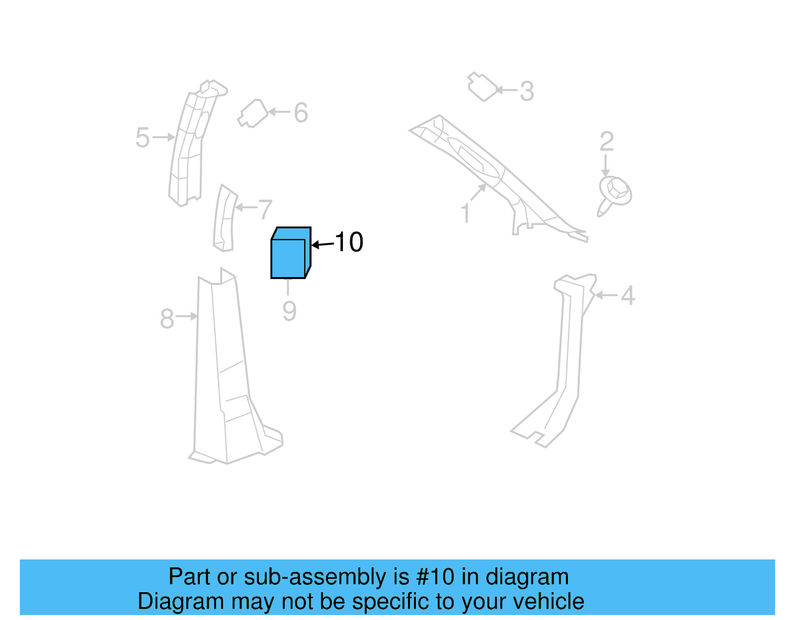 Switch Bezel 7B0-959-723-A-ES3 - View 3