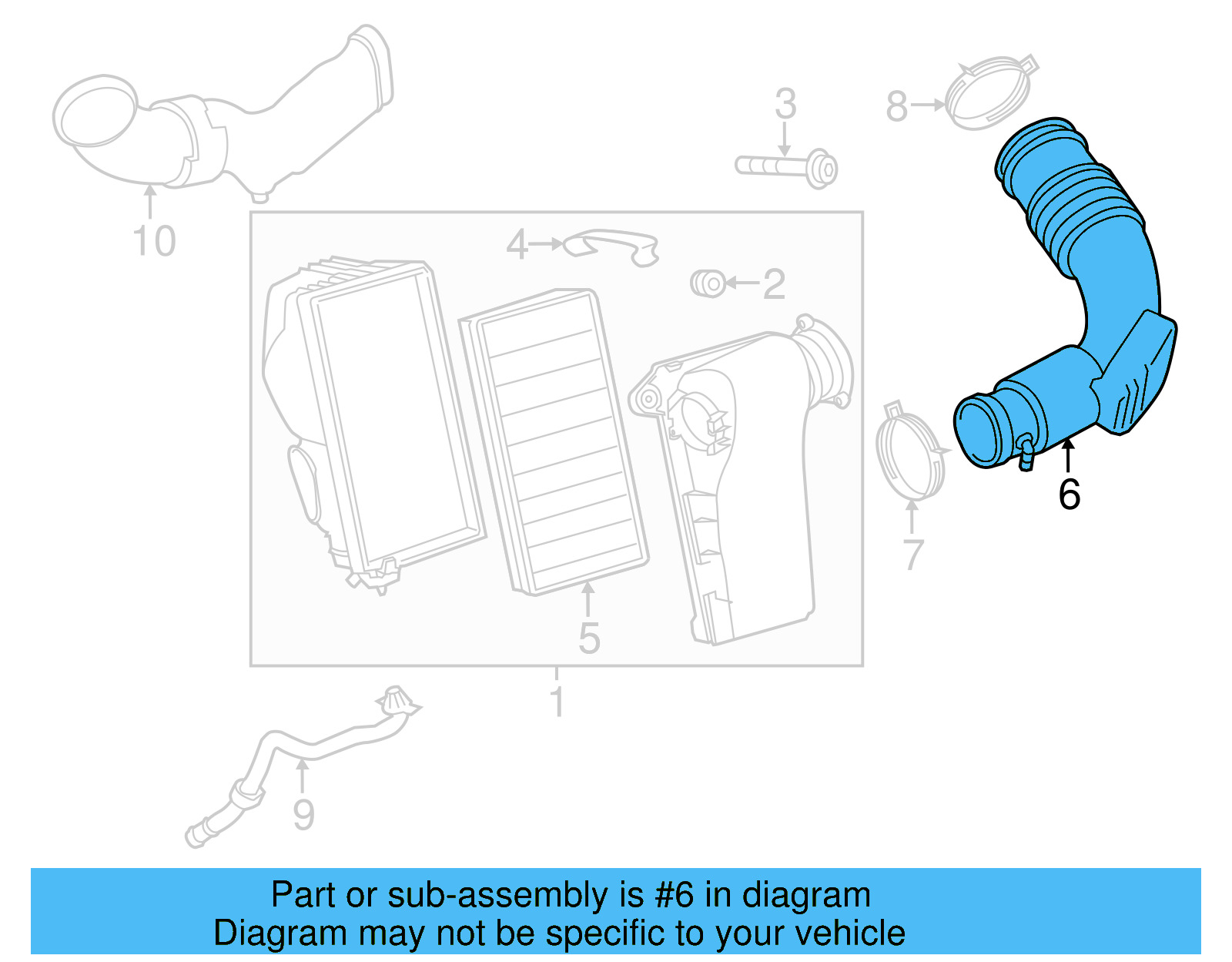 Engine Air Intake Hose 7P0-129-684-A - View 13