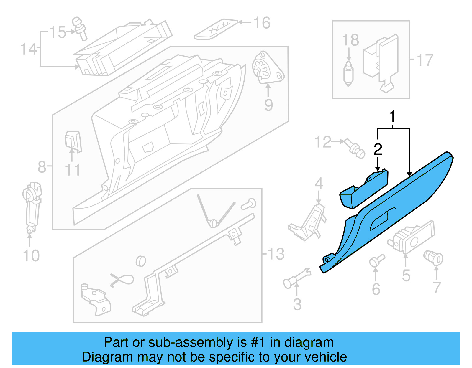 Glove Box Door 7P1-857-122-C-81U - View 7