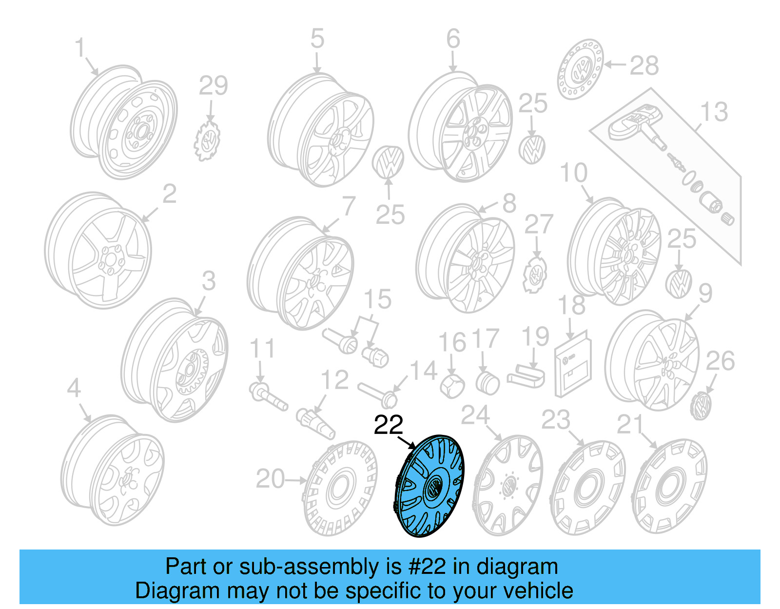 Wheel Cover 1C0-601-147-J-MFX - View 4