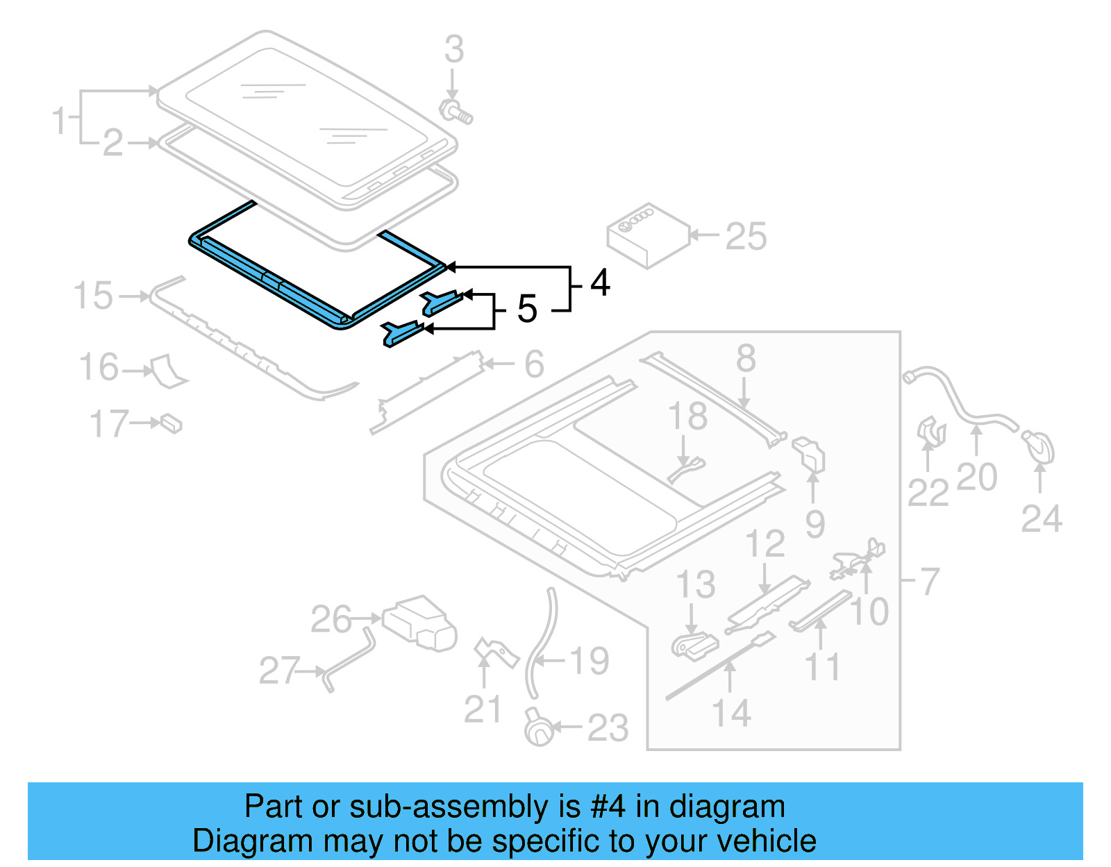 Sunshade 1K0-877-255-B-BR2 - View 3