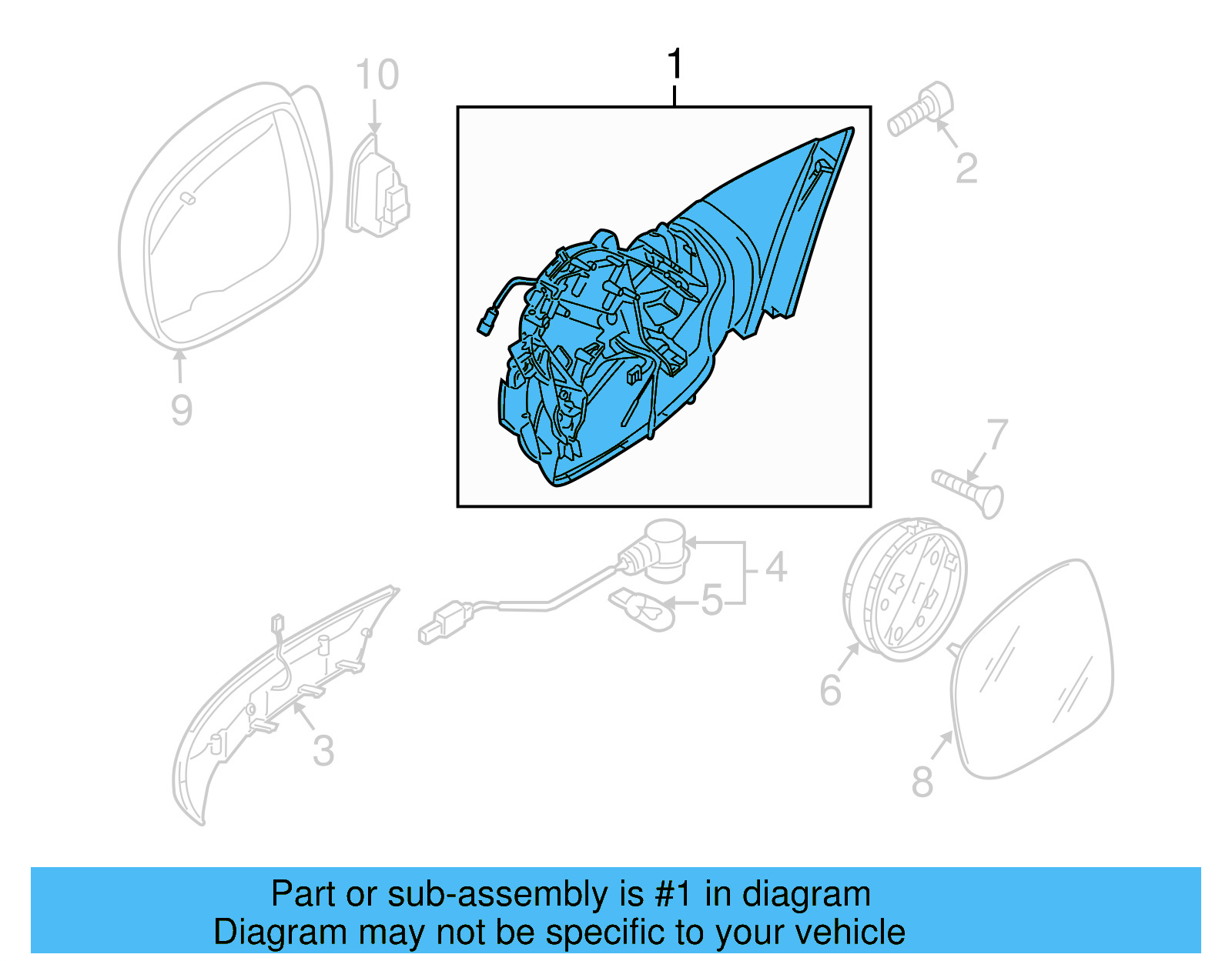 Mirror Assembly 7L6-857-508-FS-9B9 - View 4