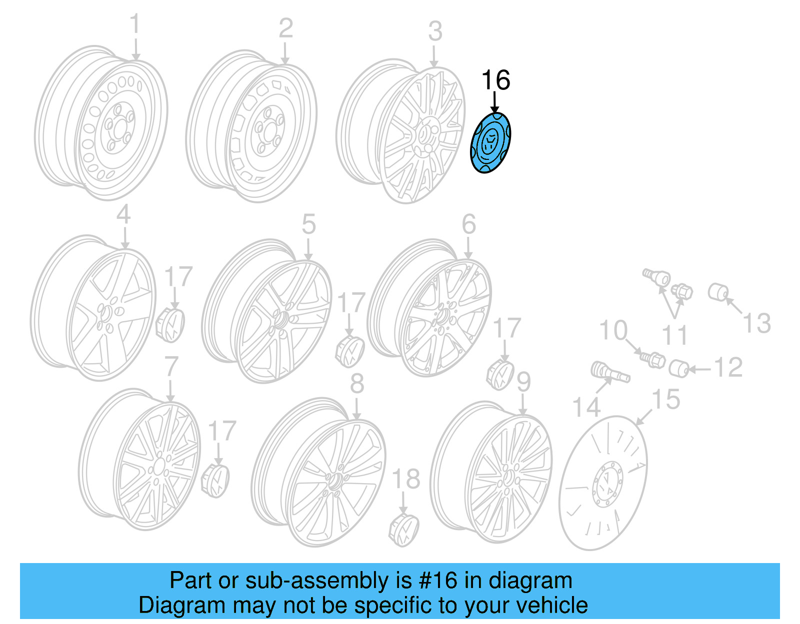 Center Cap 3C0-601-149-Q-TJY - View 9