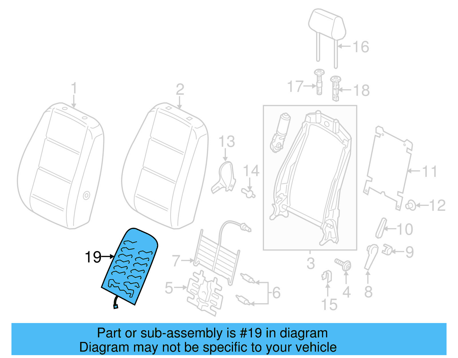 Seat Back Heater 561-963-557-B - View 2