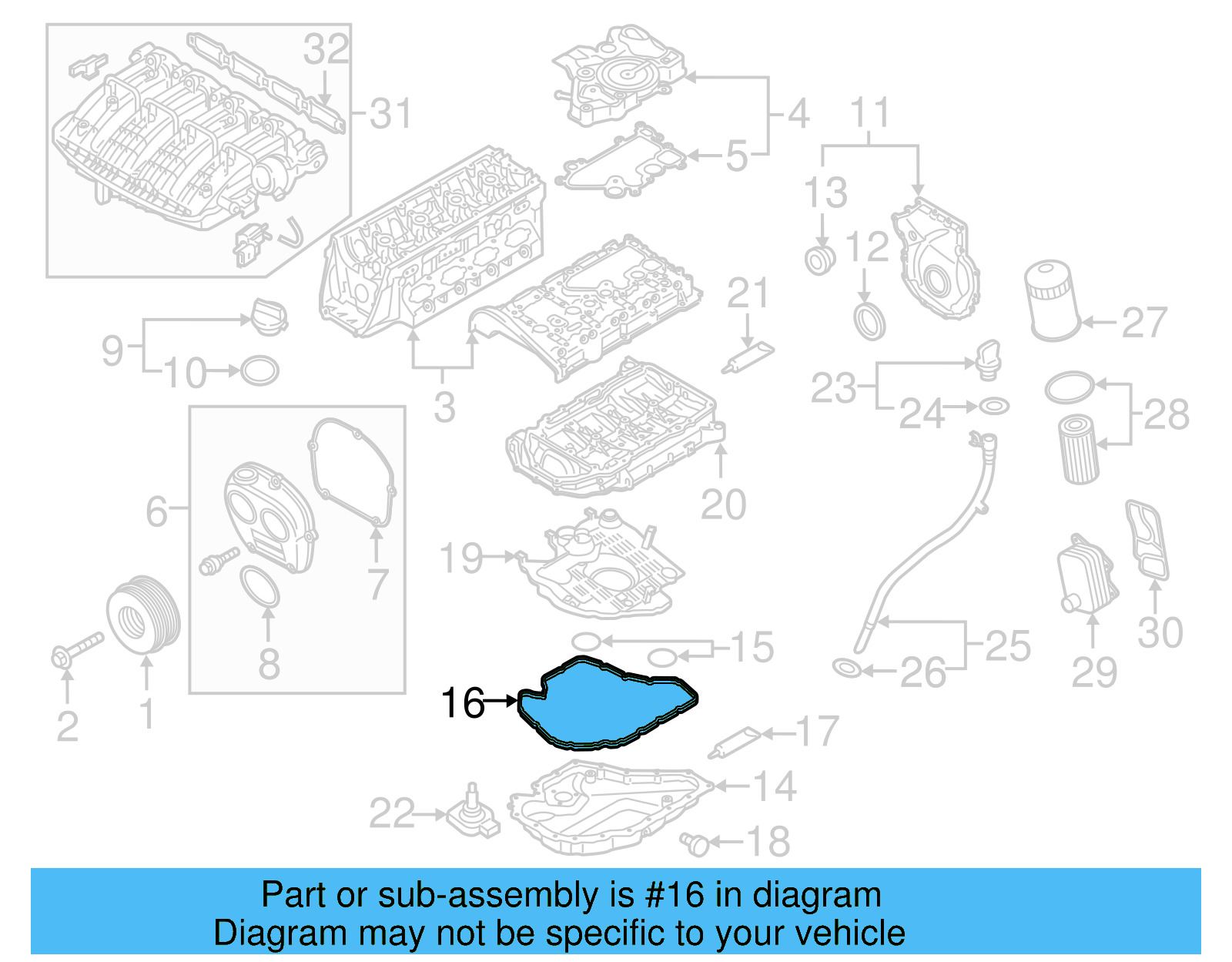 Oil Pan Gasket 06K-103-649-H - View 4