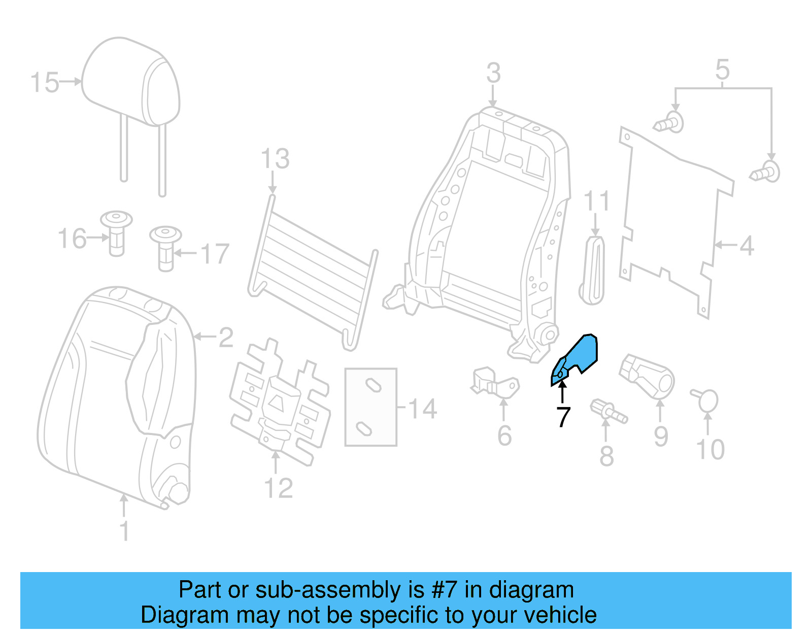 Seat Frame Trim Panel 5C6-881-480-D-82V - View 11