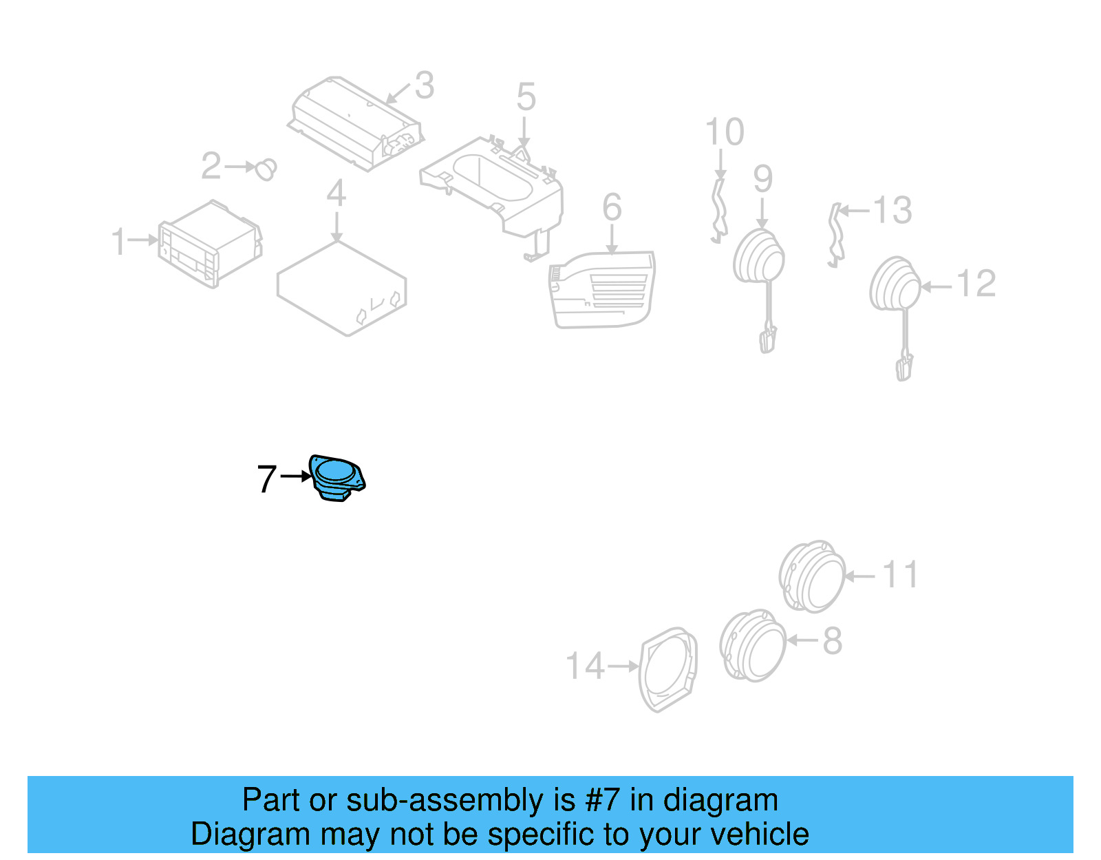 Inst Panel Speaker 7L0-035-411-A - View 8