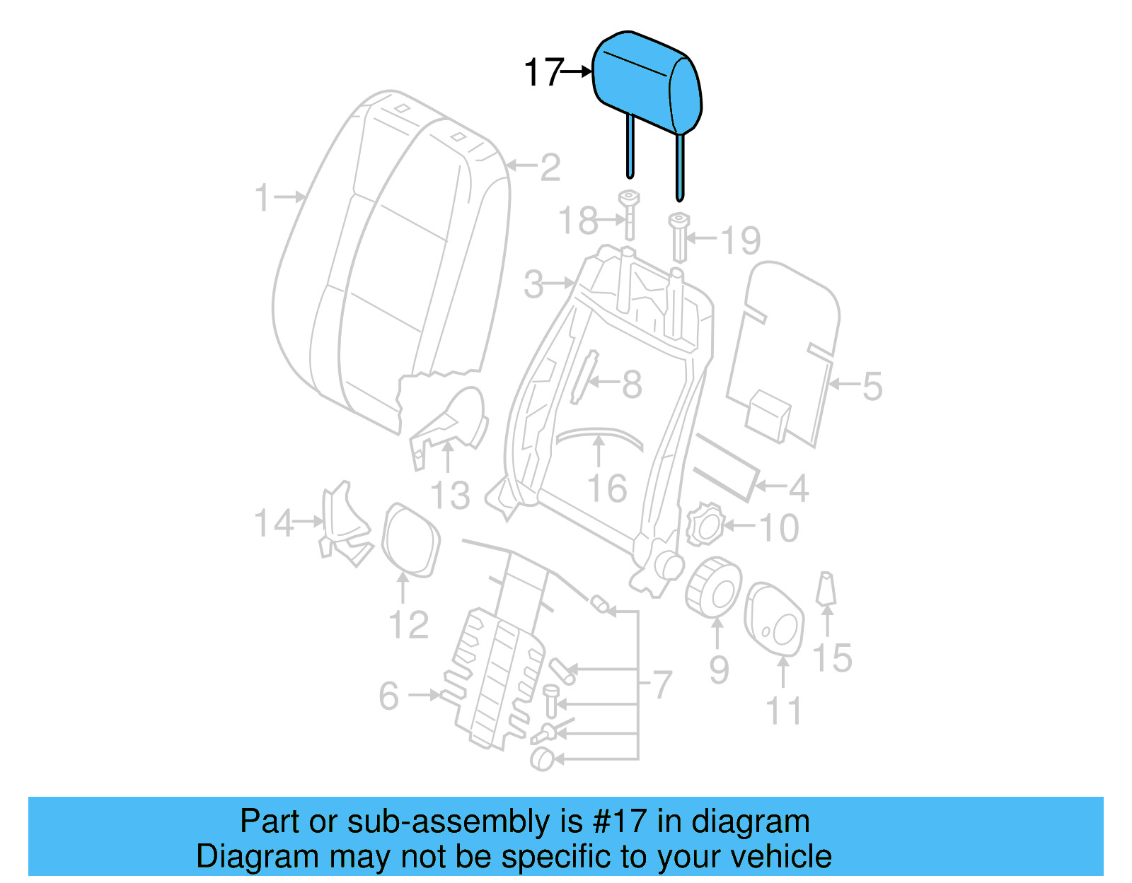 Headrest 1K0-881-901-AM-WLW - View 3