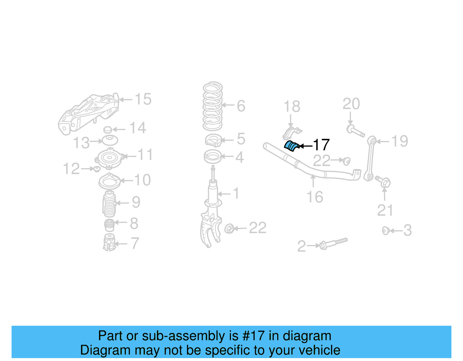 Stabilizer Bar Bushing 7L0-411-313-H - View 4