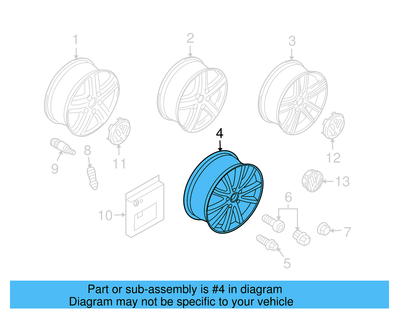 Wheel, Alloy 7L6-601-025-BG-8Z8 - View 10