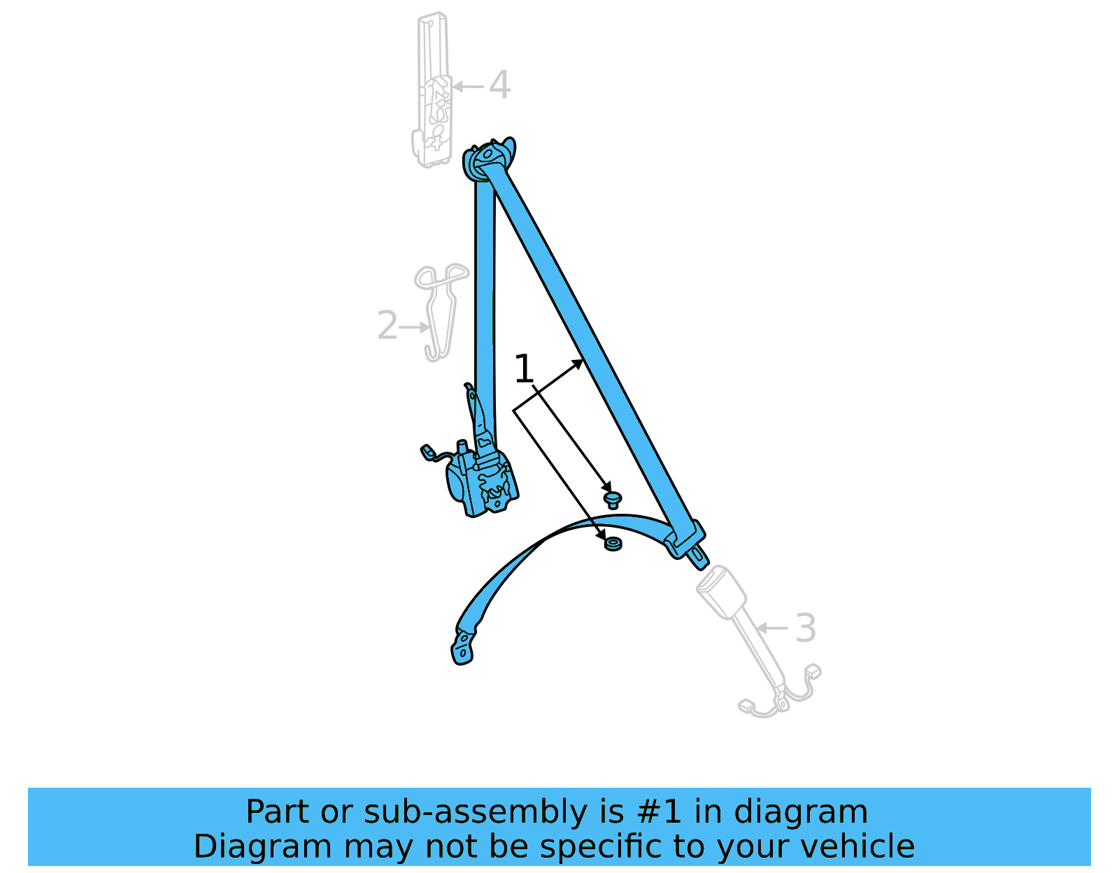 Seat Belt Assembly 11K-857-705-RAA - View 4
