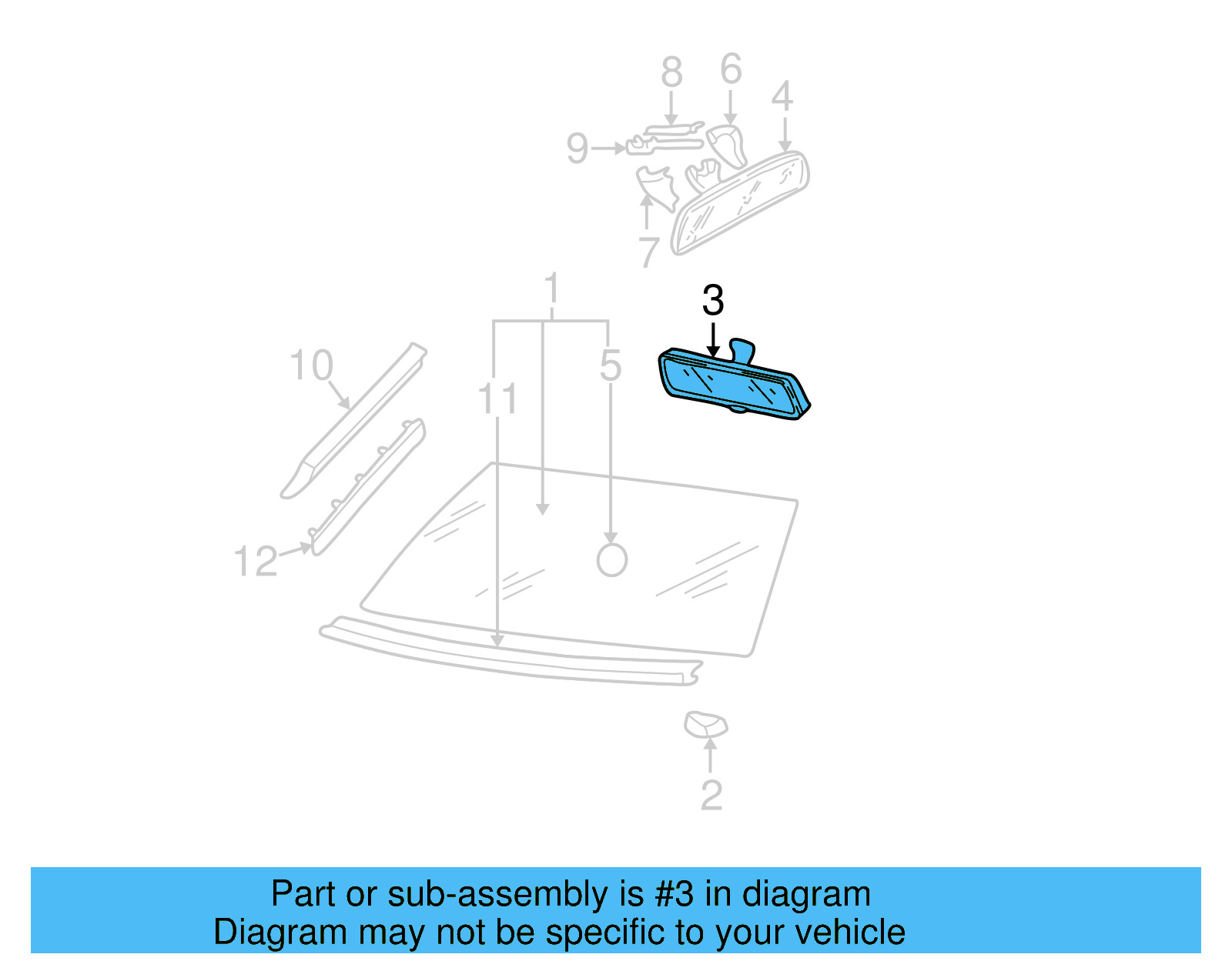 Mirror Inside 3C0-857-511-J-7H7 - View 4