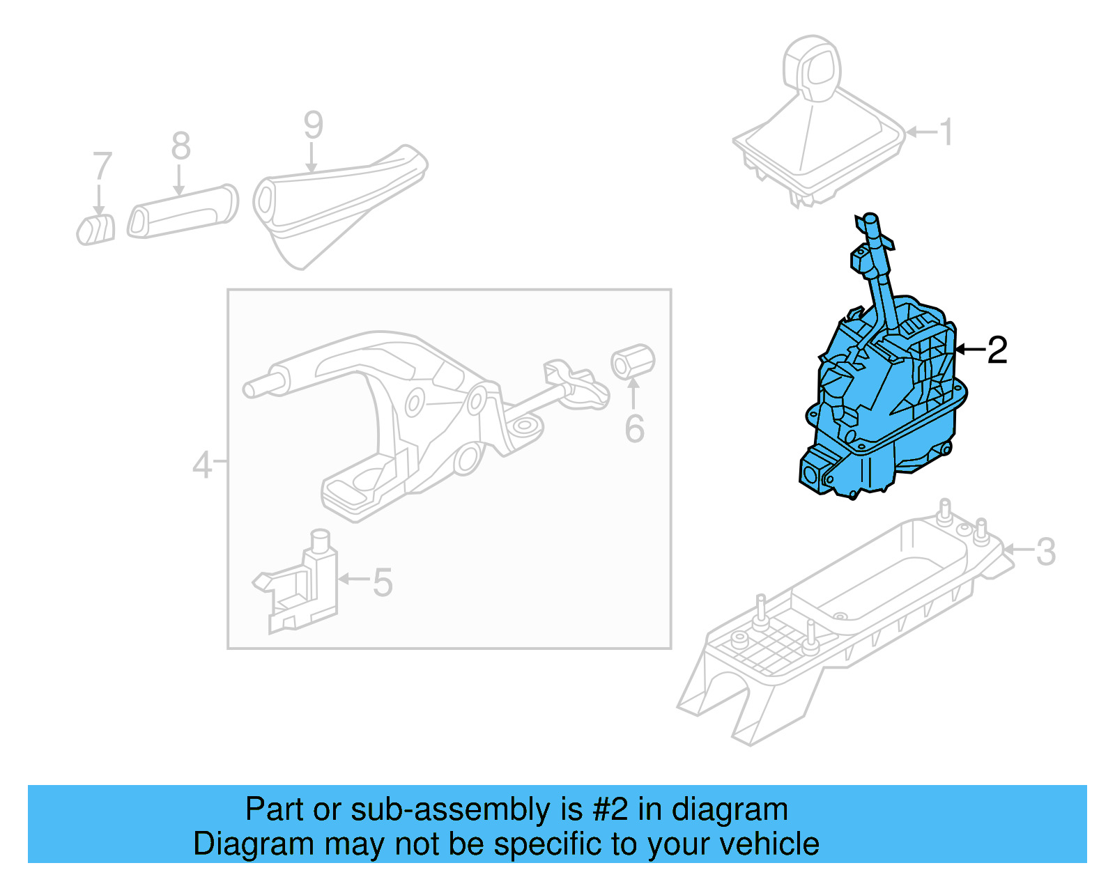 Gear Shift Assembly 5Q1-713-059-G - View 4