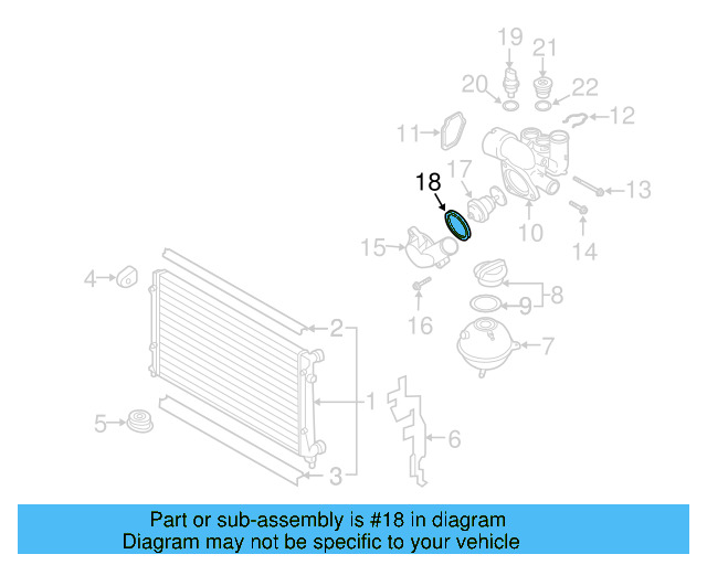 Engine Coolant Thermostat Housing Gasket 021-121-119-A - View 8