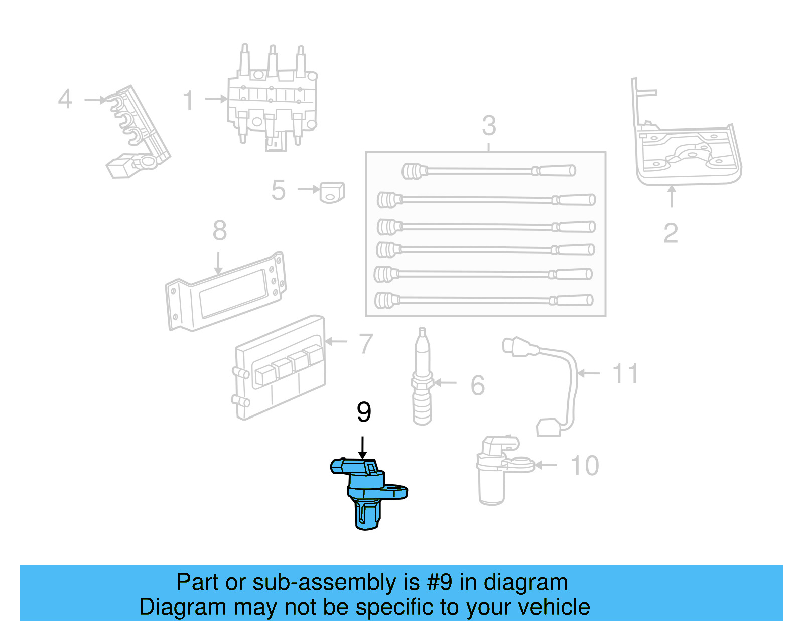 Camshaft Sensor 7B0-907-601-B - View 2