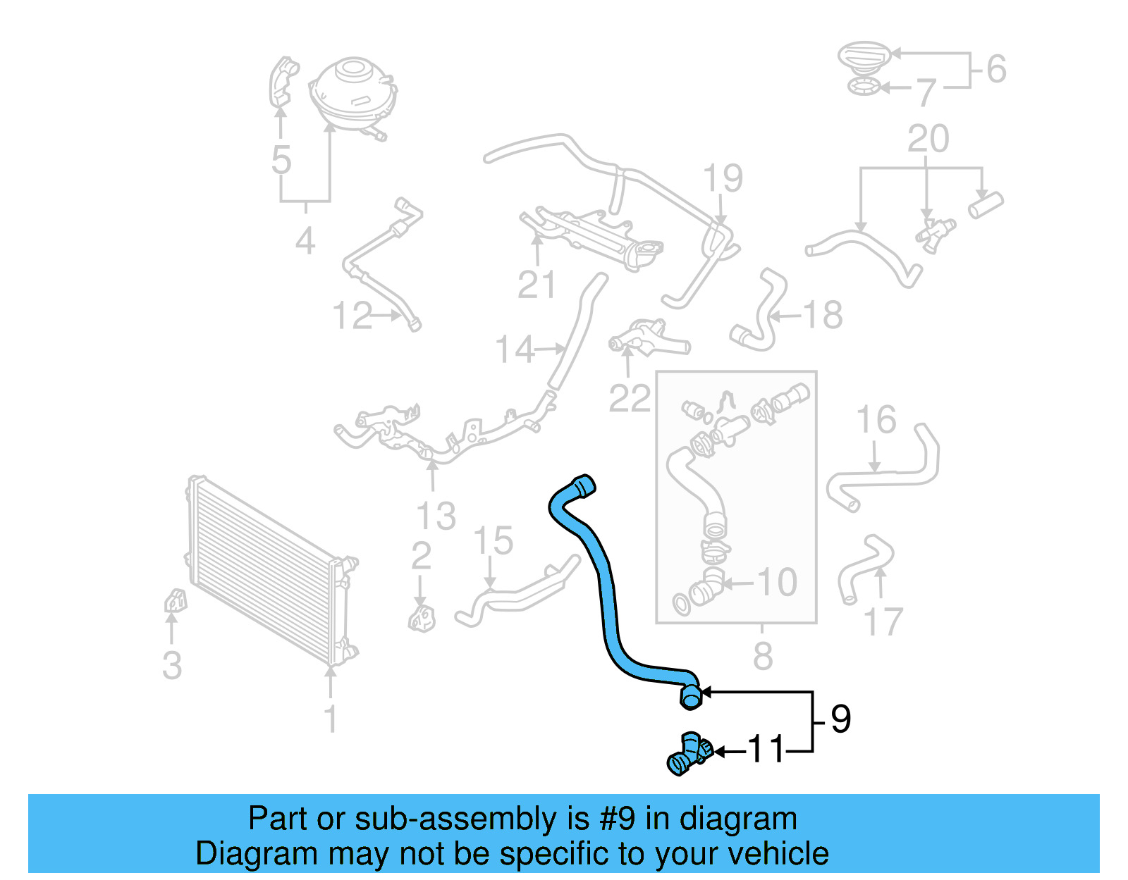 Lower Hose 1C0-122-051-H
