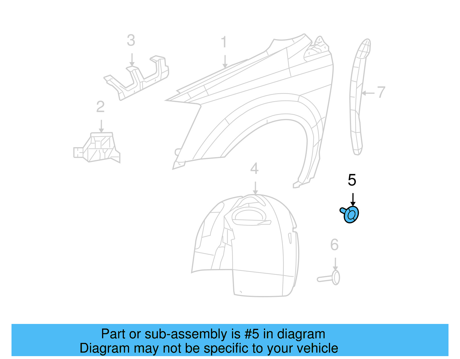 Wheelhouse Liner Clip 7B0-857-107 - View 14