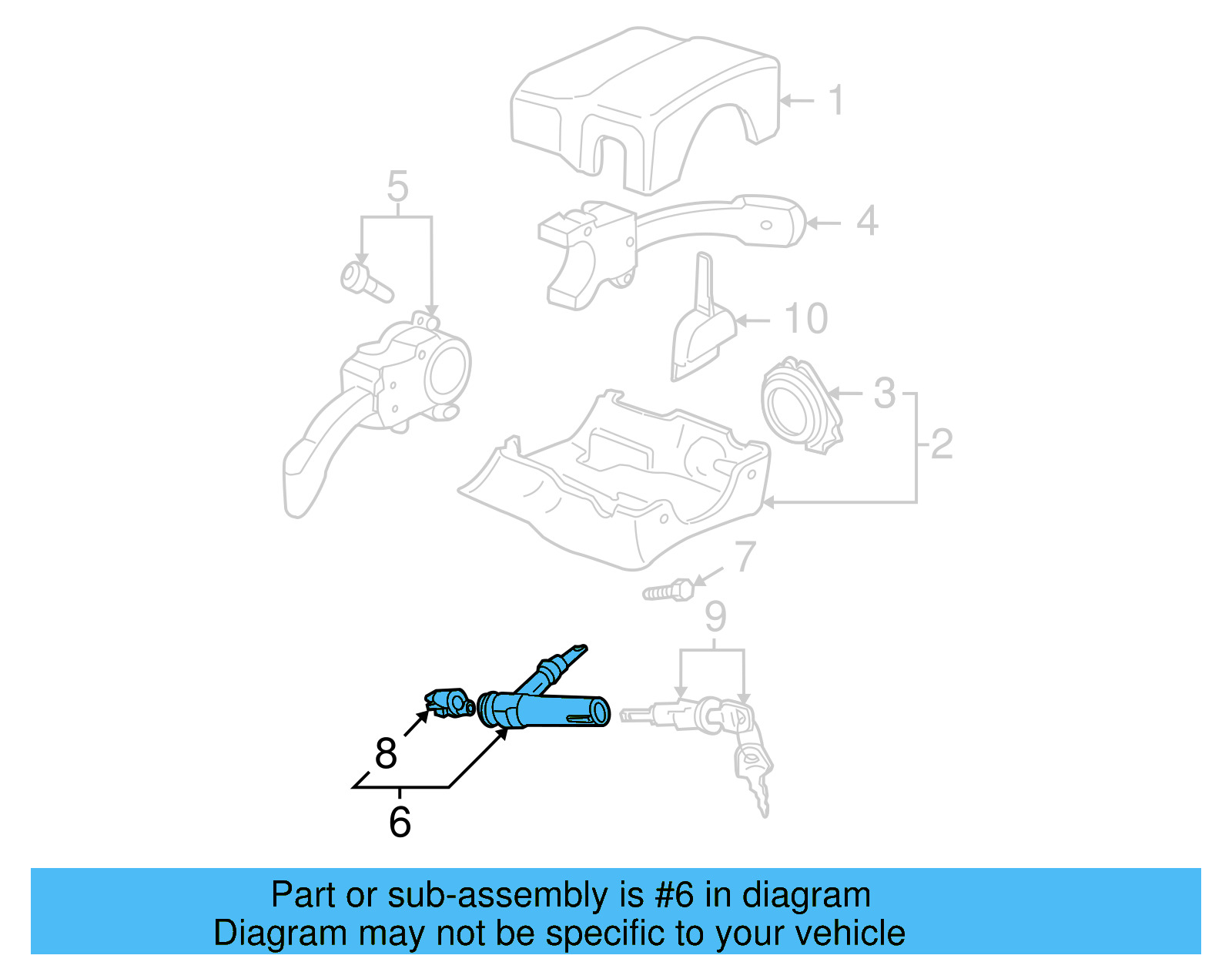 Steering Lock 4B0-905-851-Q - View 9