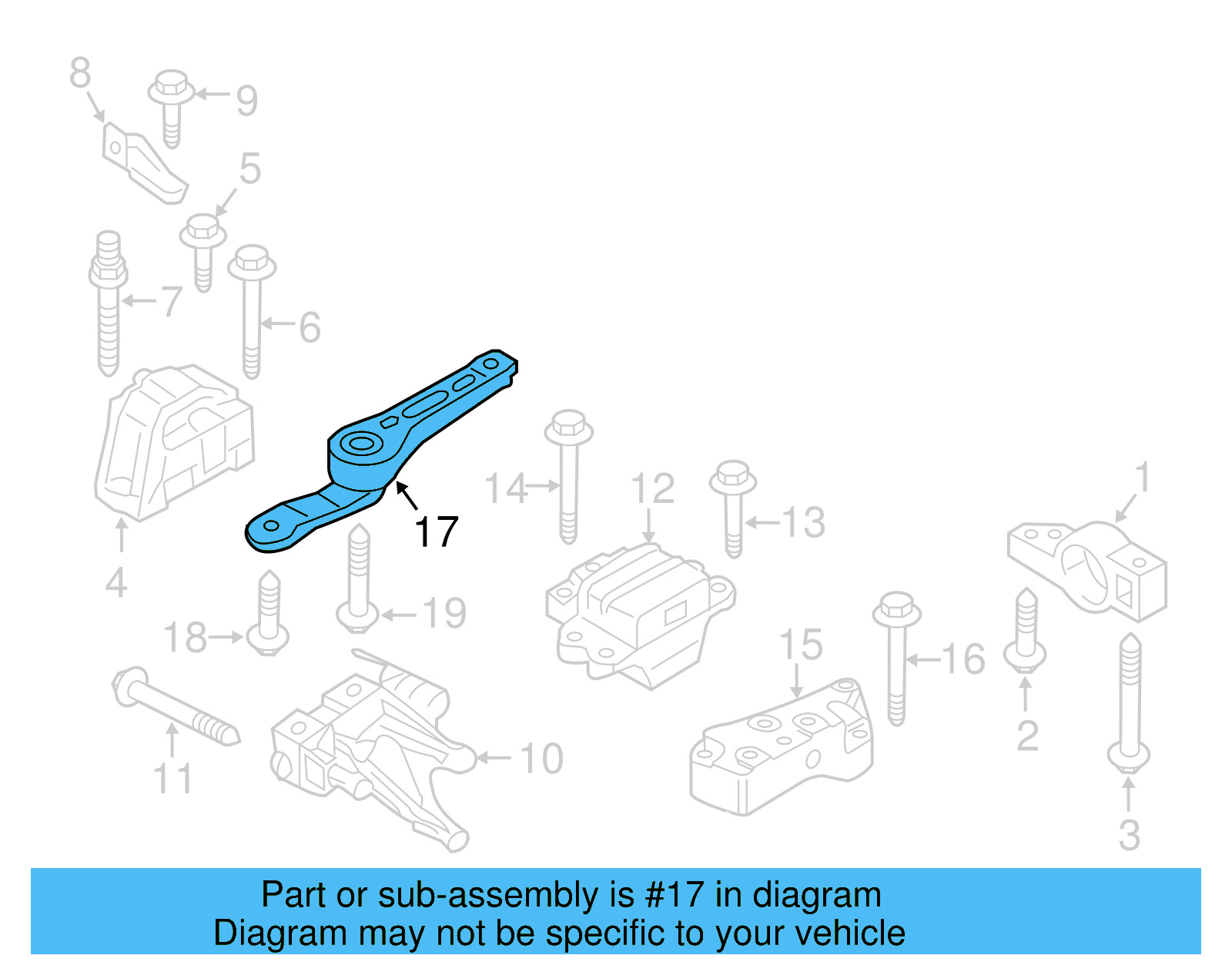 Rear Support 3C0-199-855-J - View 12