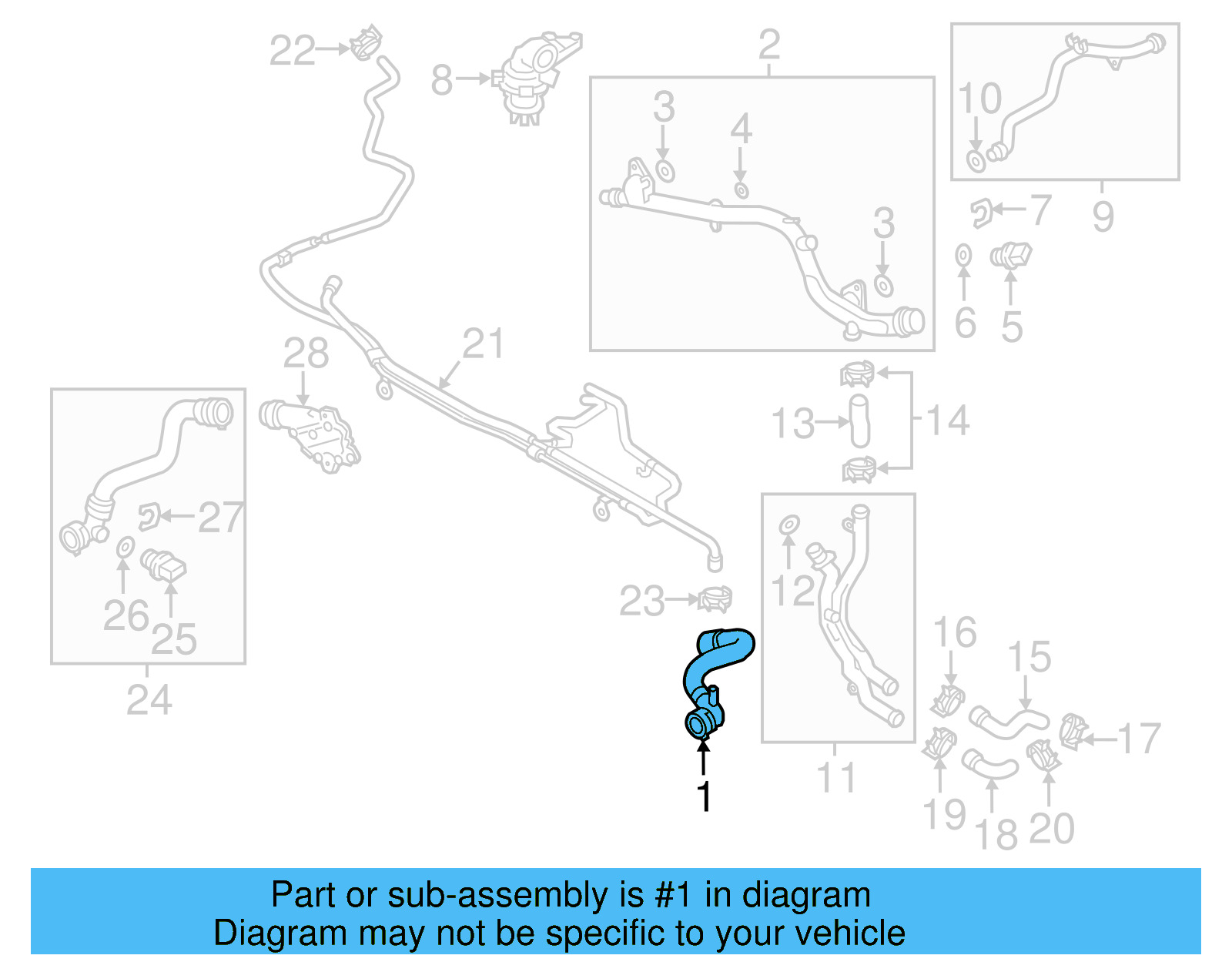 Upper Hose 7P0-122-101-A - View 2