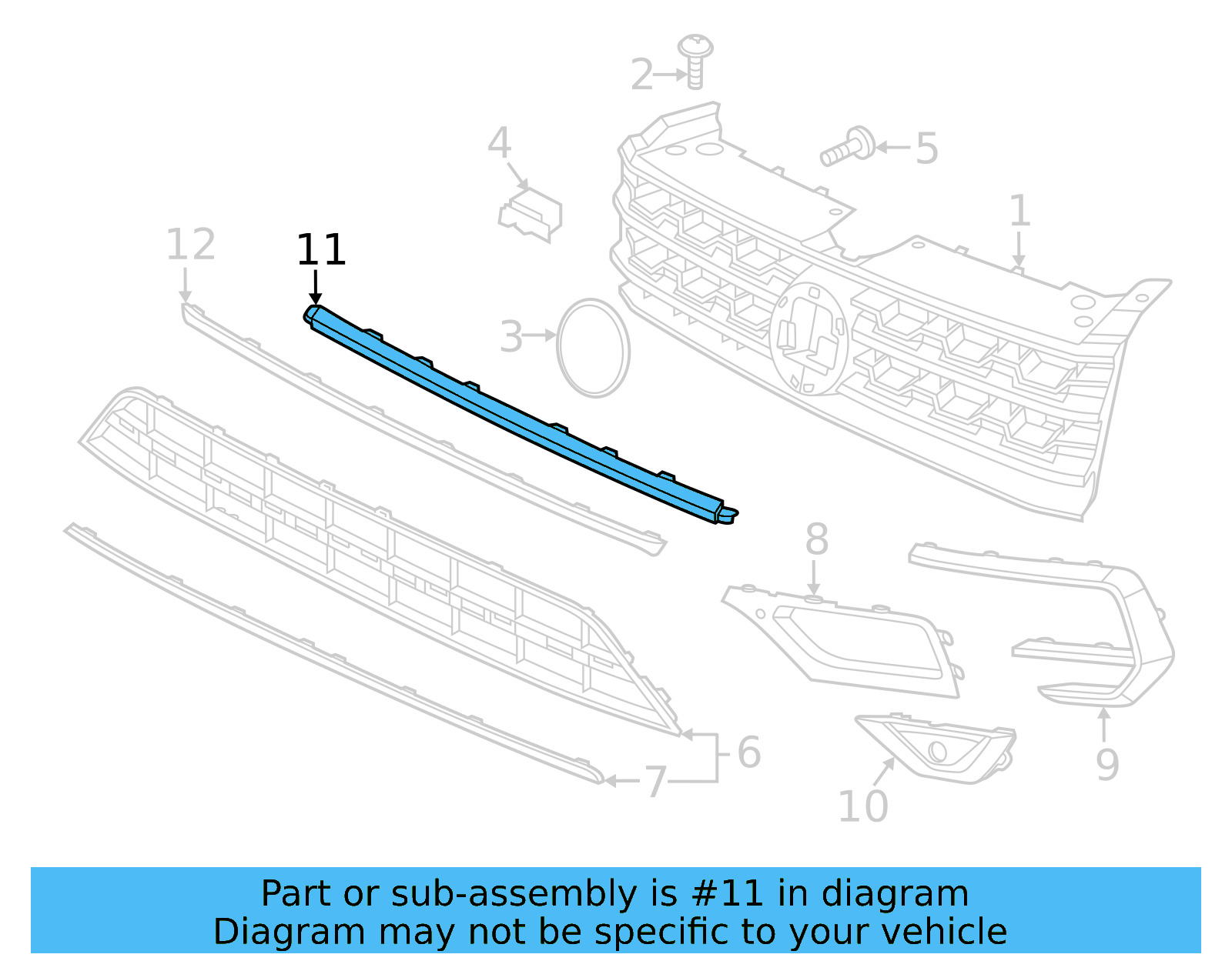 Upper Molding 3CN-853-765-041 - View 6