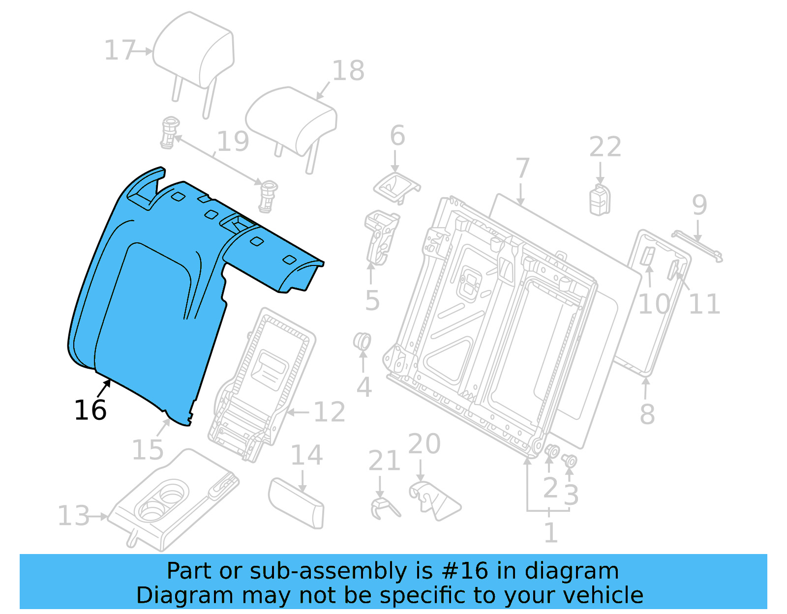 Seat Back Cover 11K-885-806-A-UOR - View 3
