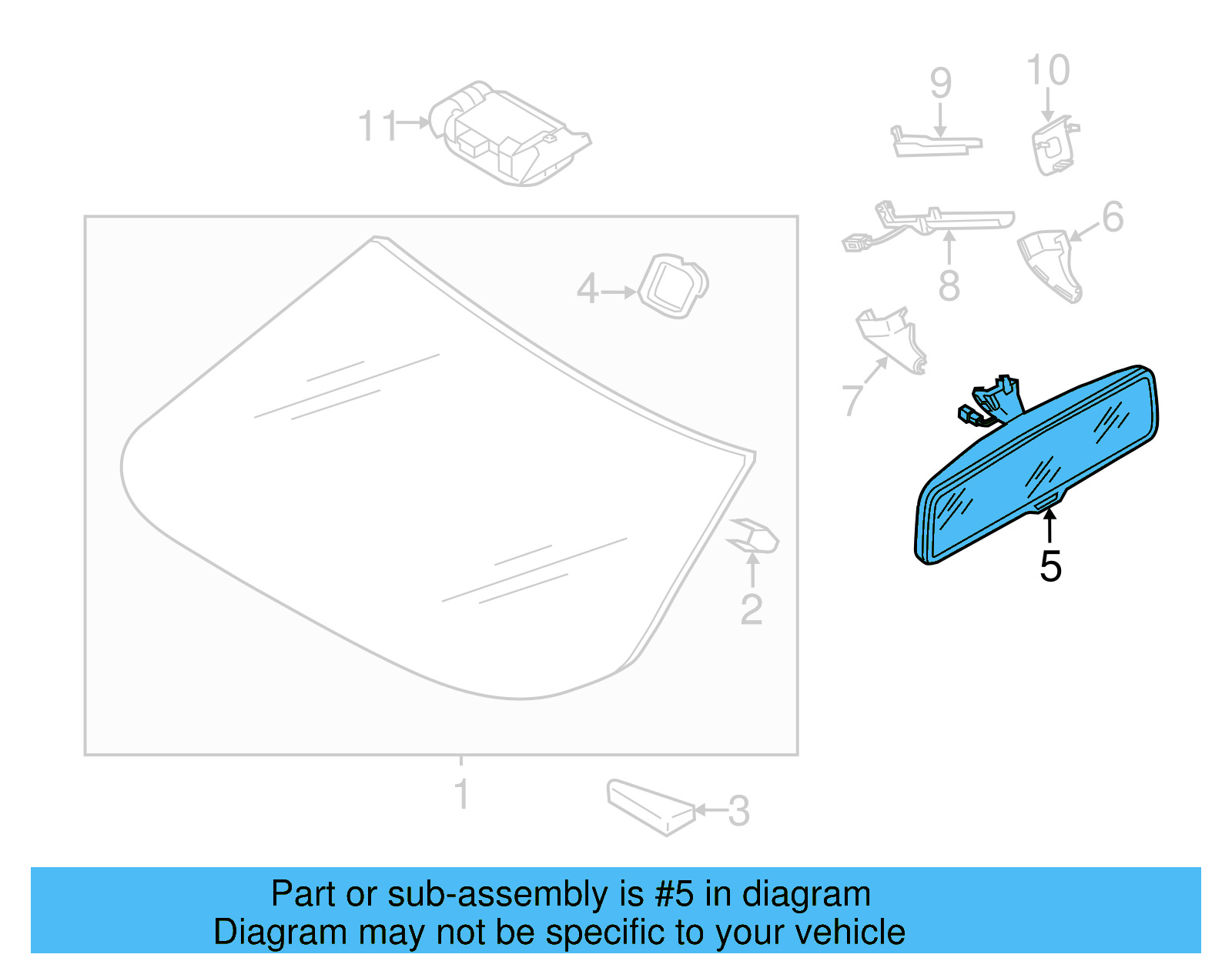 Mirror Inside 1K0-857-511-E-YJN - View 22