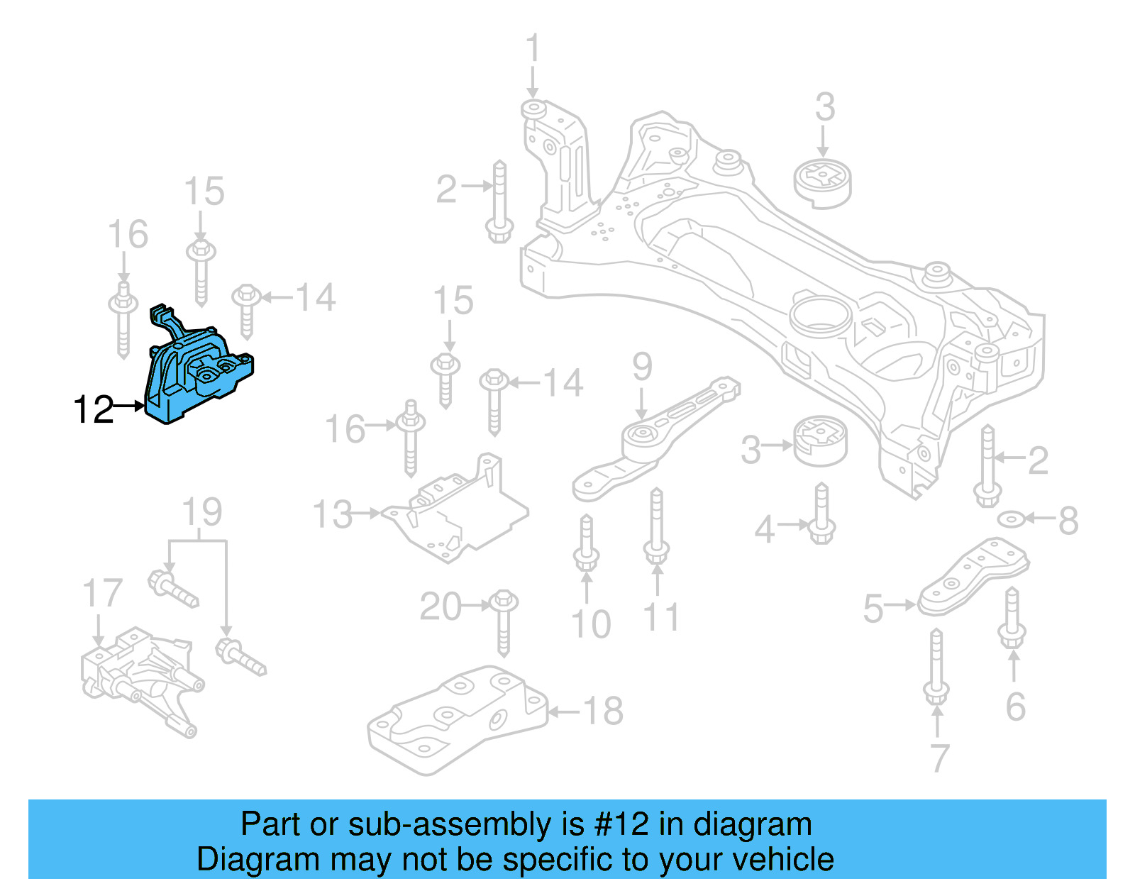 Motor Mount 5Q0-199-262-BK - View 8