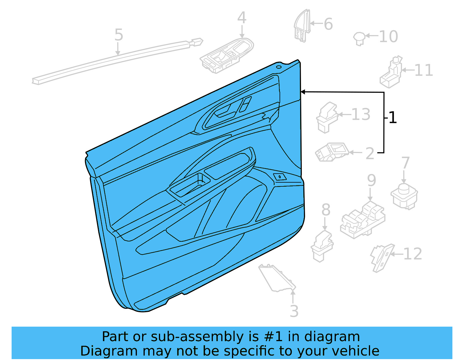Door Trim Panel 2GJ-867-011-AA-LOY