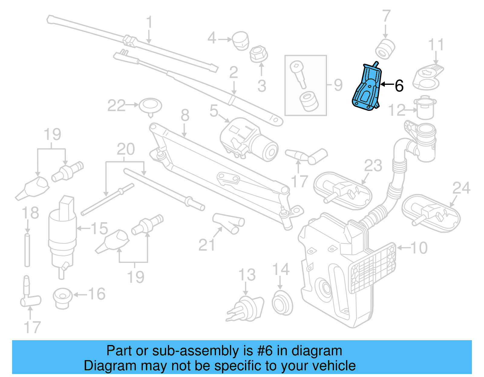Windshield Wiper Motor Bracket 5C7-955-623-A - View 2