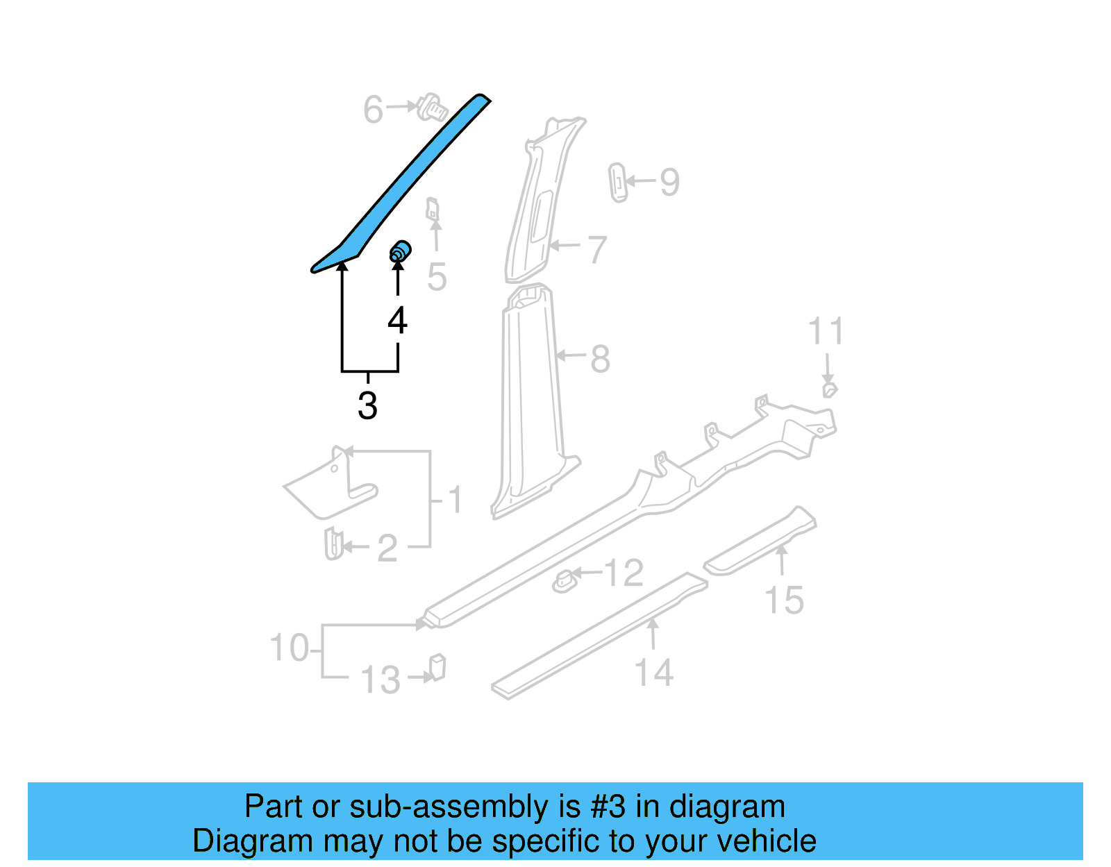 Windshield Pillar Trim 1J0-867-352-E-6K8