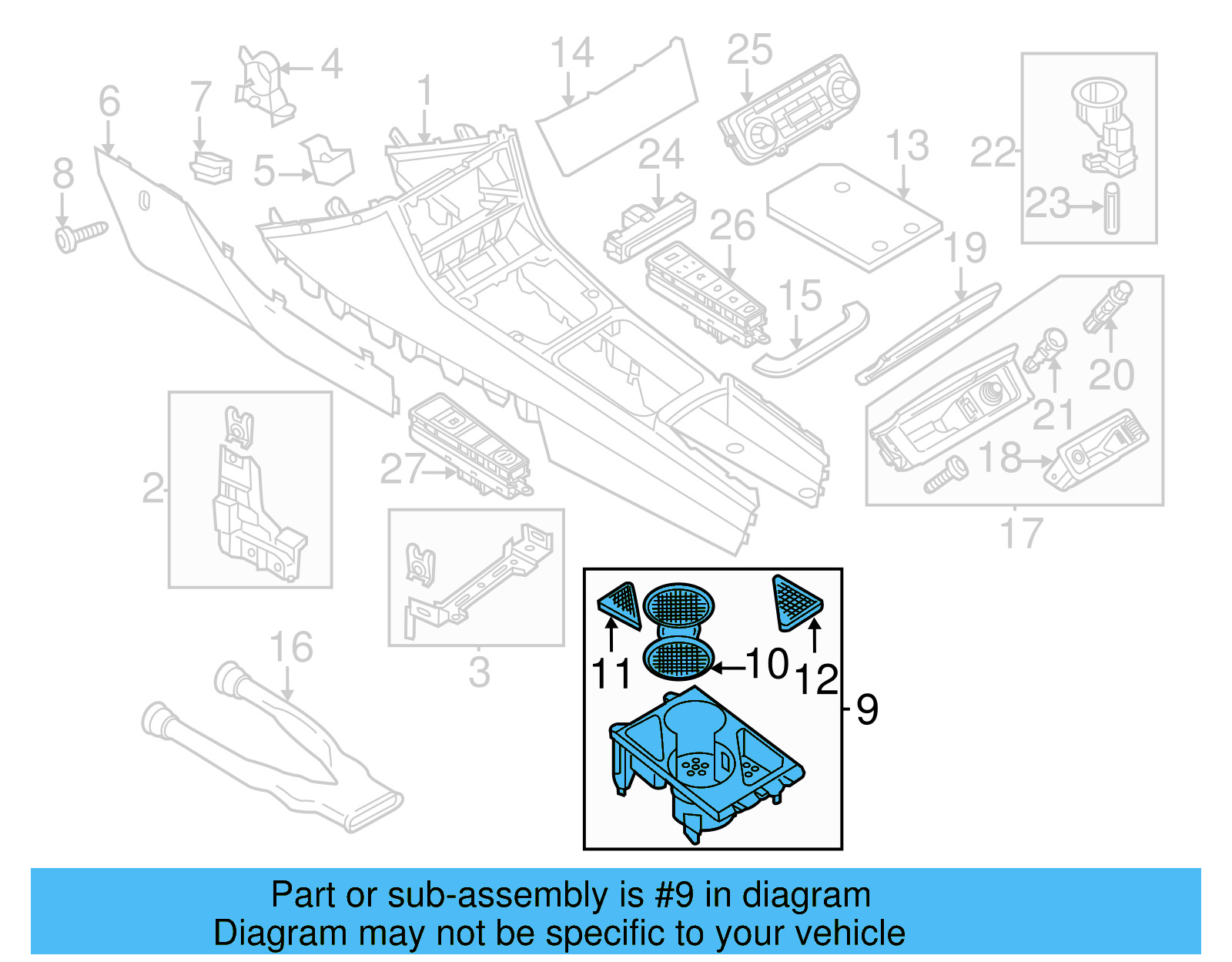 Cup Holder 3C0-862-531-D-1QB - View 9