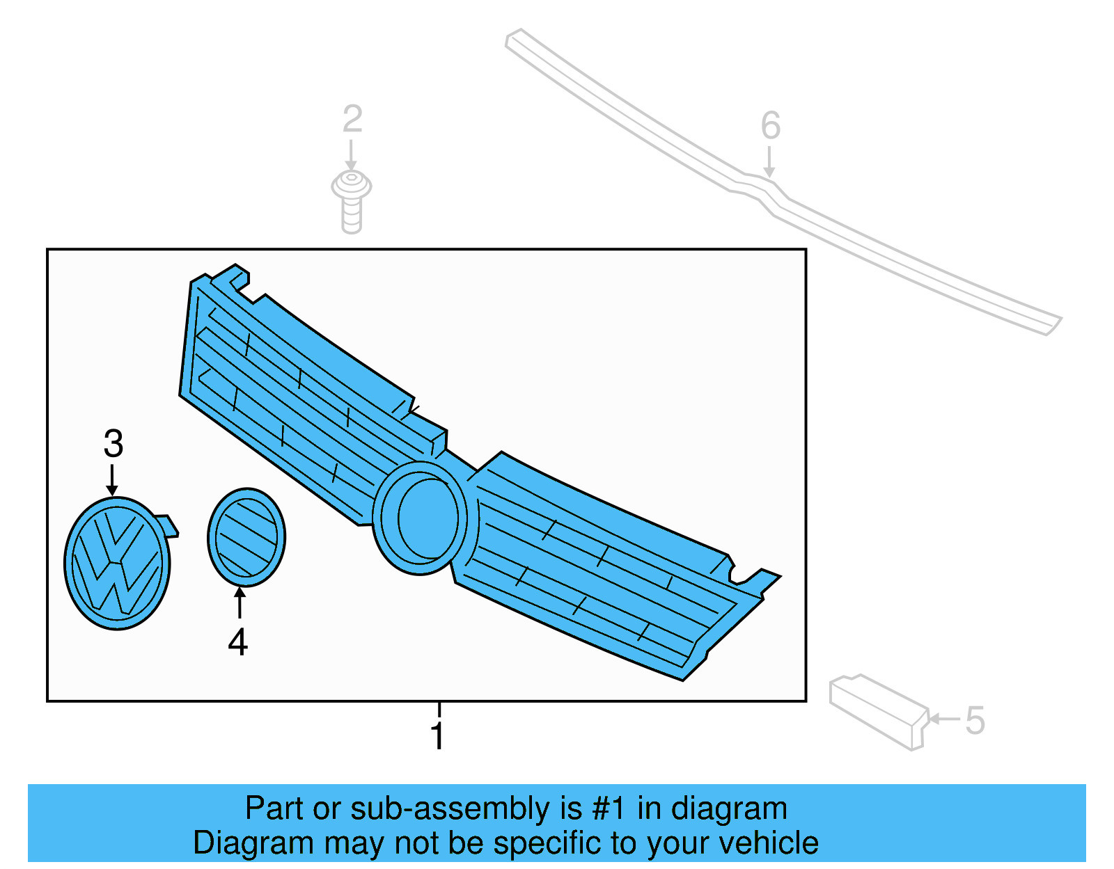 Grille 7P6-853-651-J-ZLL - View 3