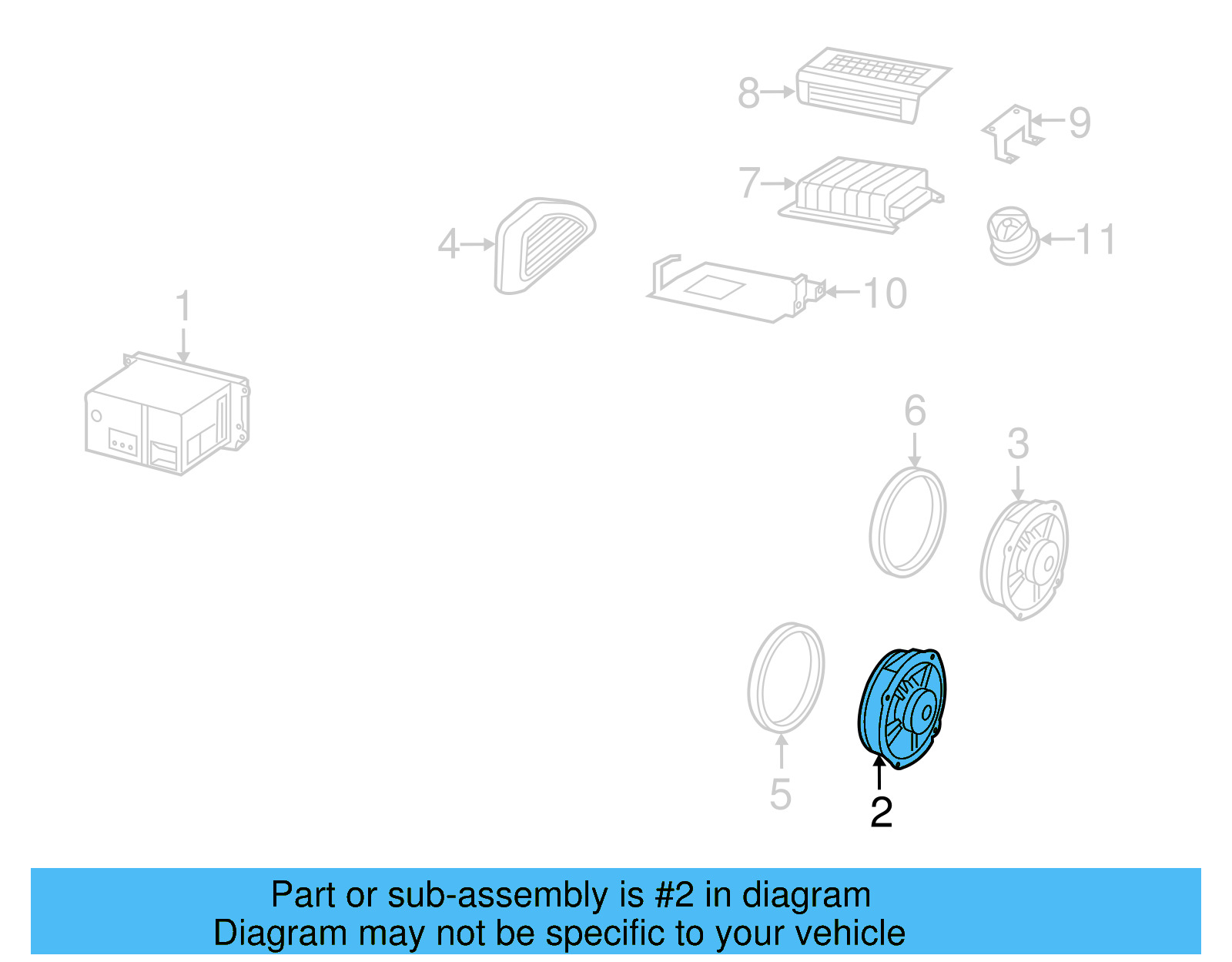 Door Speaker 5C5-035-454-D - View 5