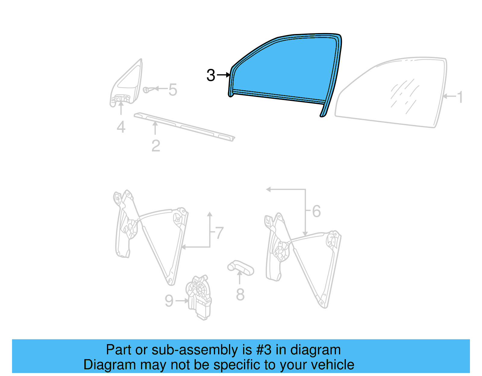 Window Guide 1J3-837-432-A-B41 - View 2