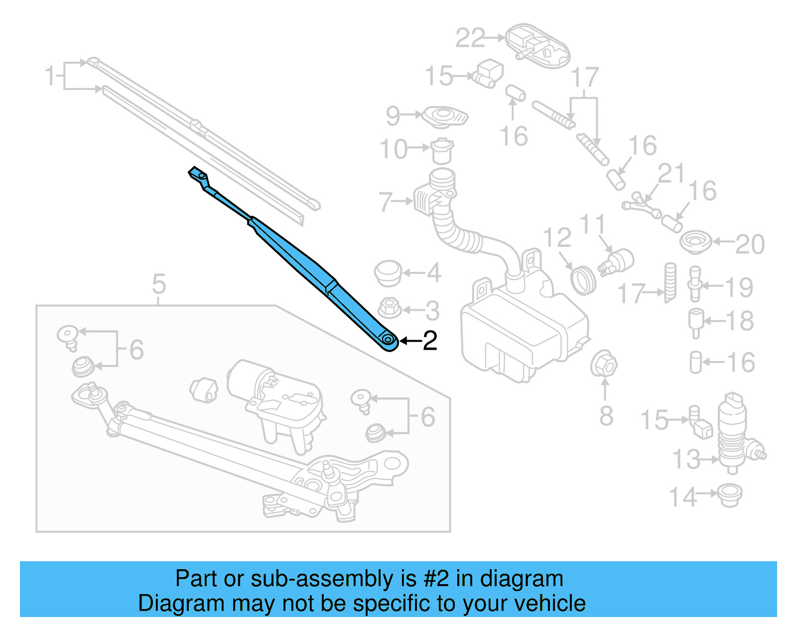 Wiper Arm 5G1-955-409-B - View 4