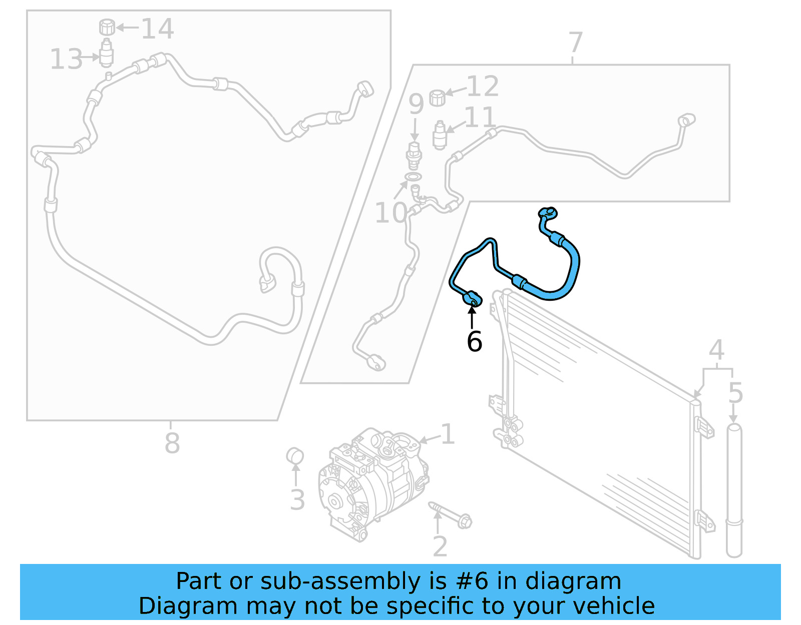 A/C Refrigerant Discharge Hose 5C0-816-721-K - View 4