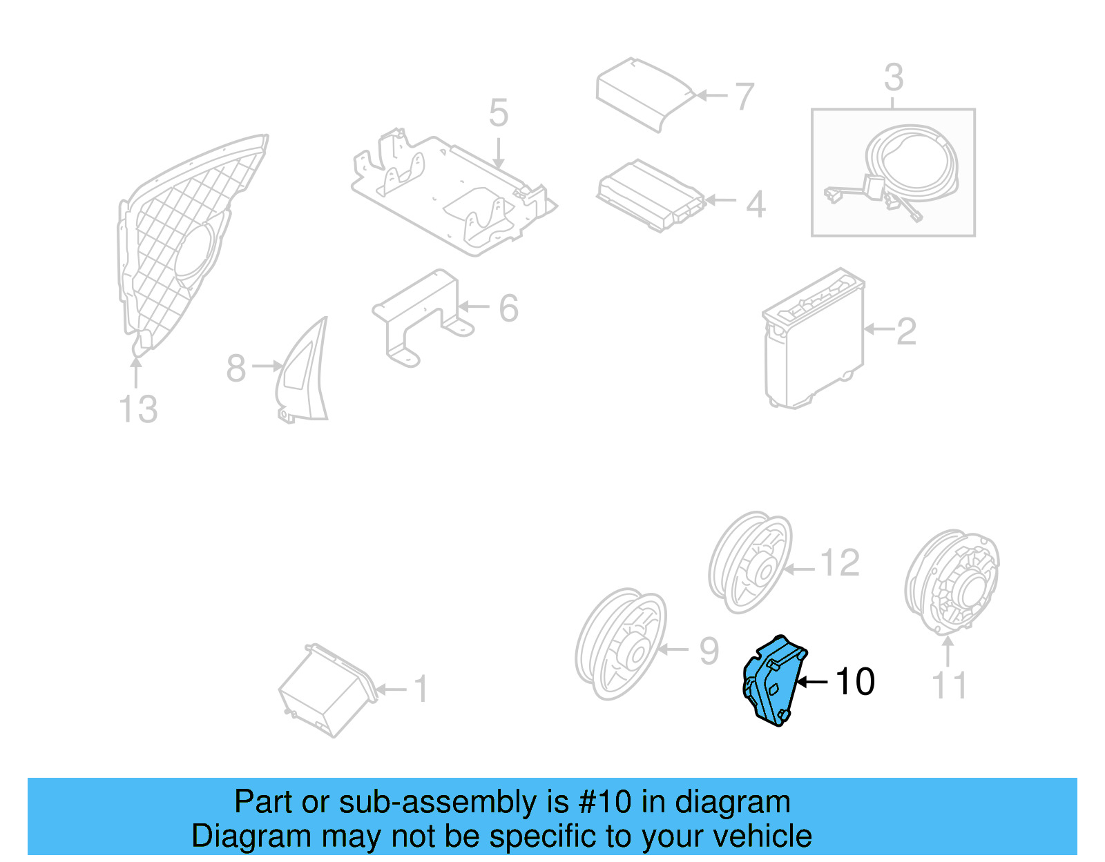 Rear Dr Speaker 1K8-035-411-A - View 4