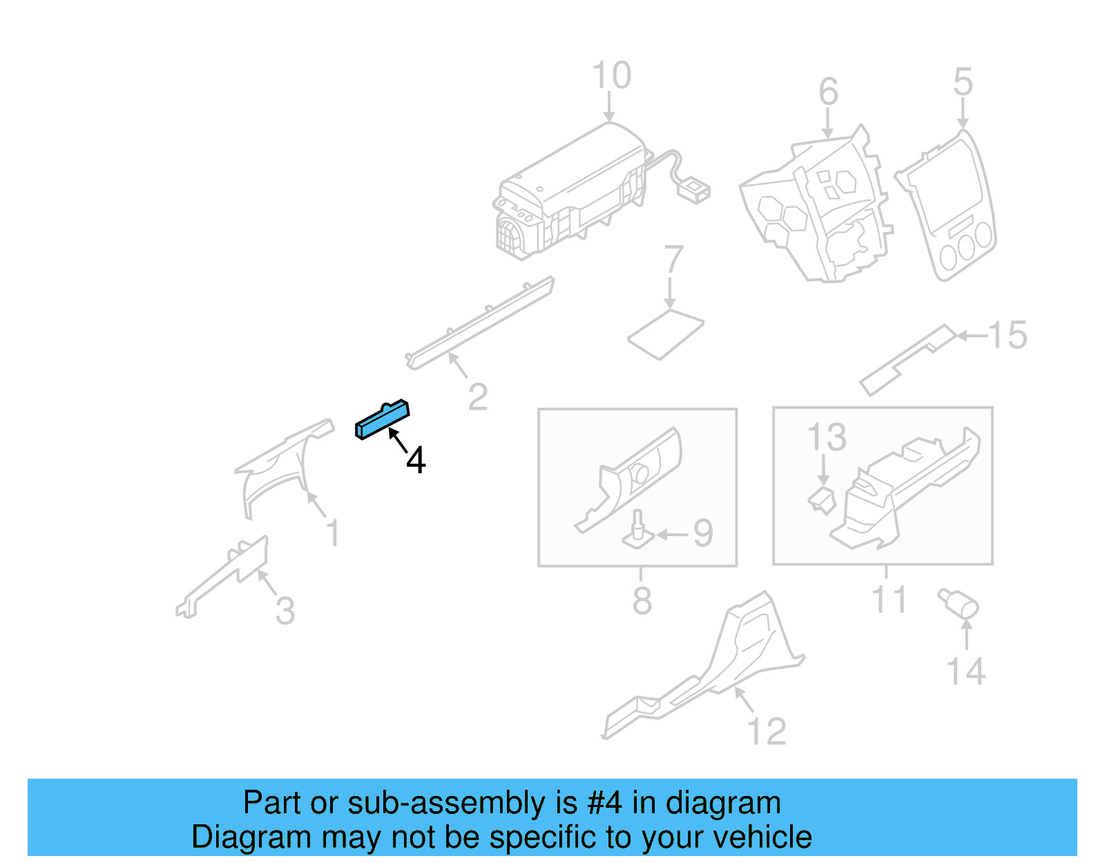 Center Molding 1K1-858-420-B-PU2 - View 4