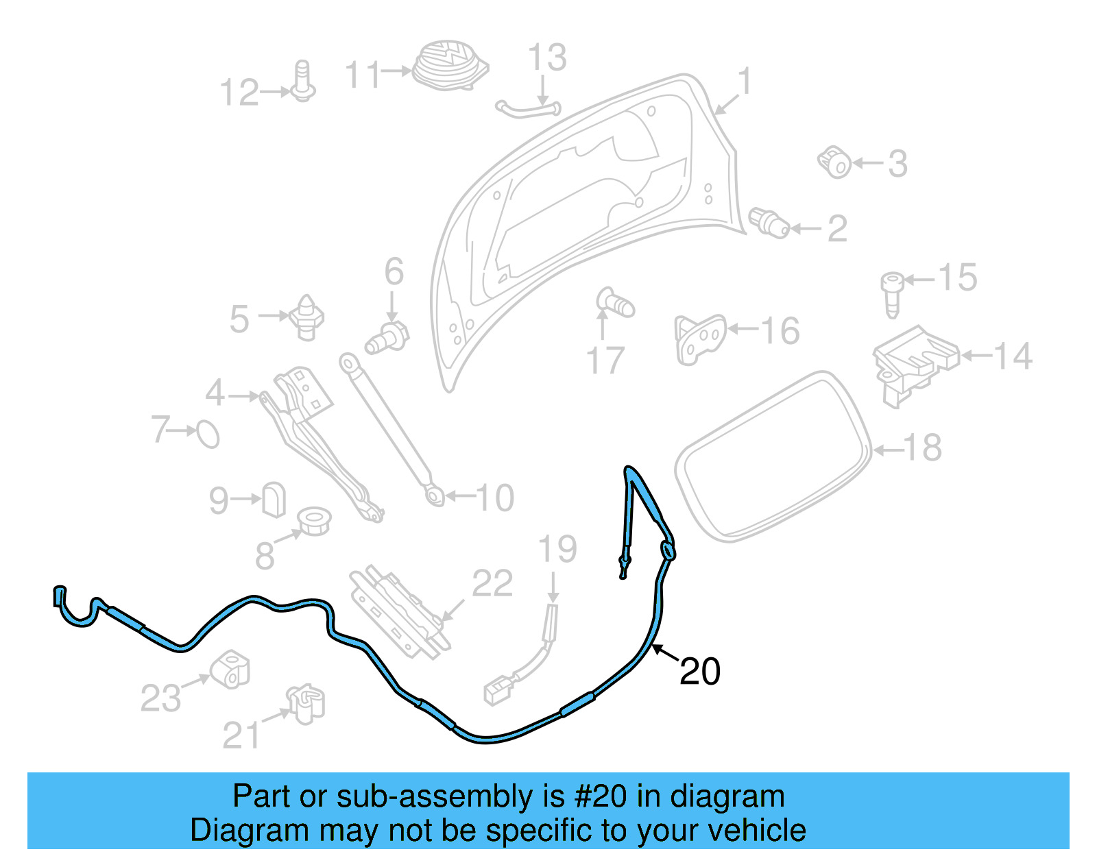 Release Cable 5C1-827-532-D-82V - View 2