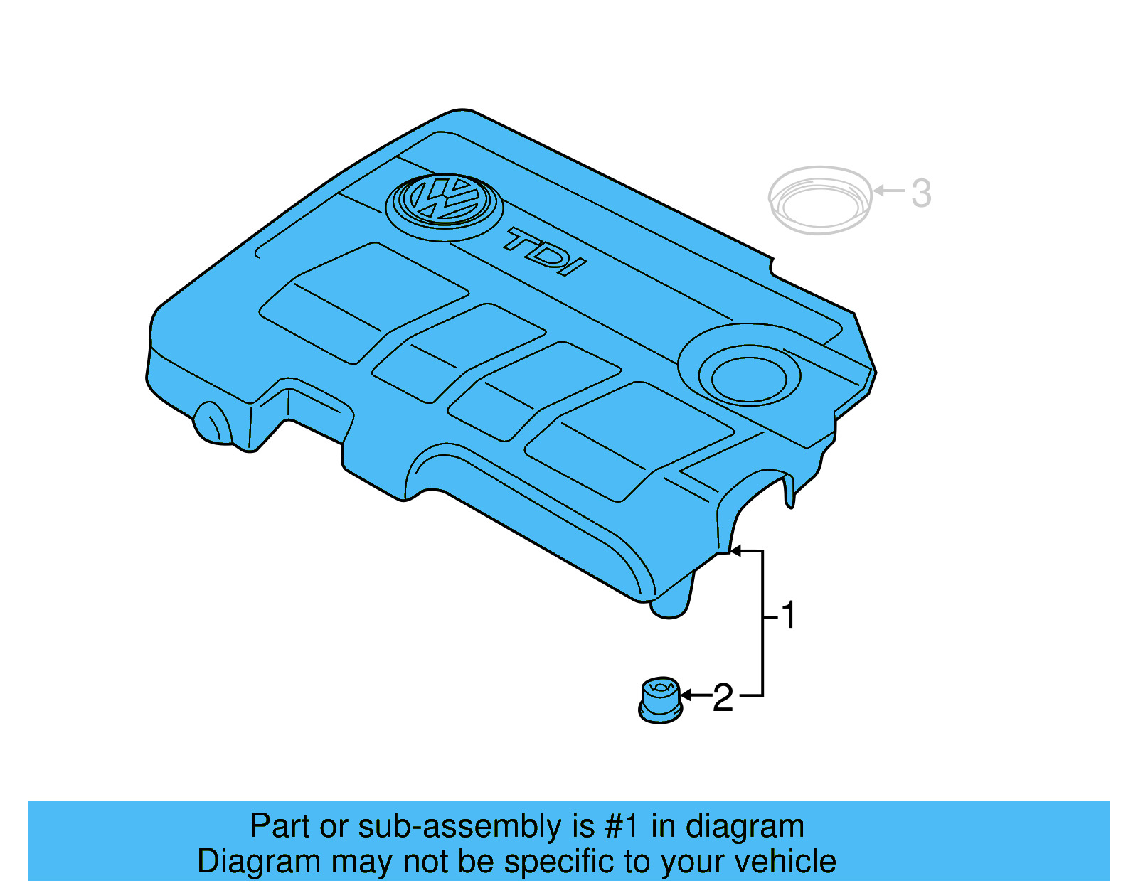 Engine Cover 03L-103-925-R - View 5