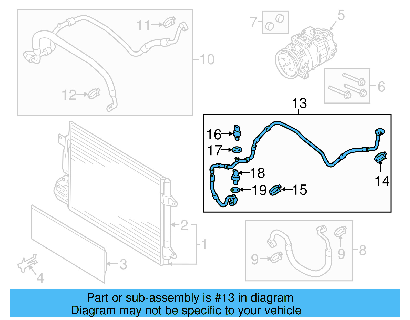 A/C Refrigerant Liquid Hose 5C0-820-741-AQ - View 6