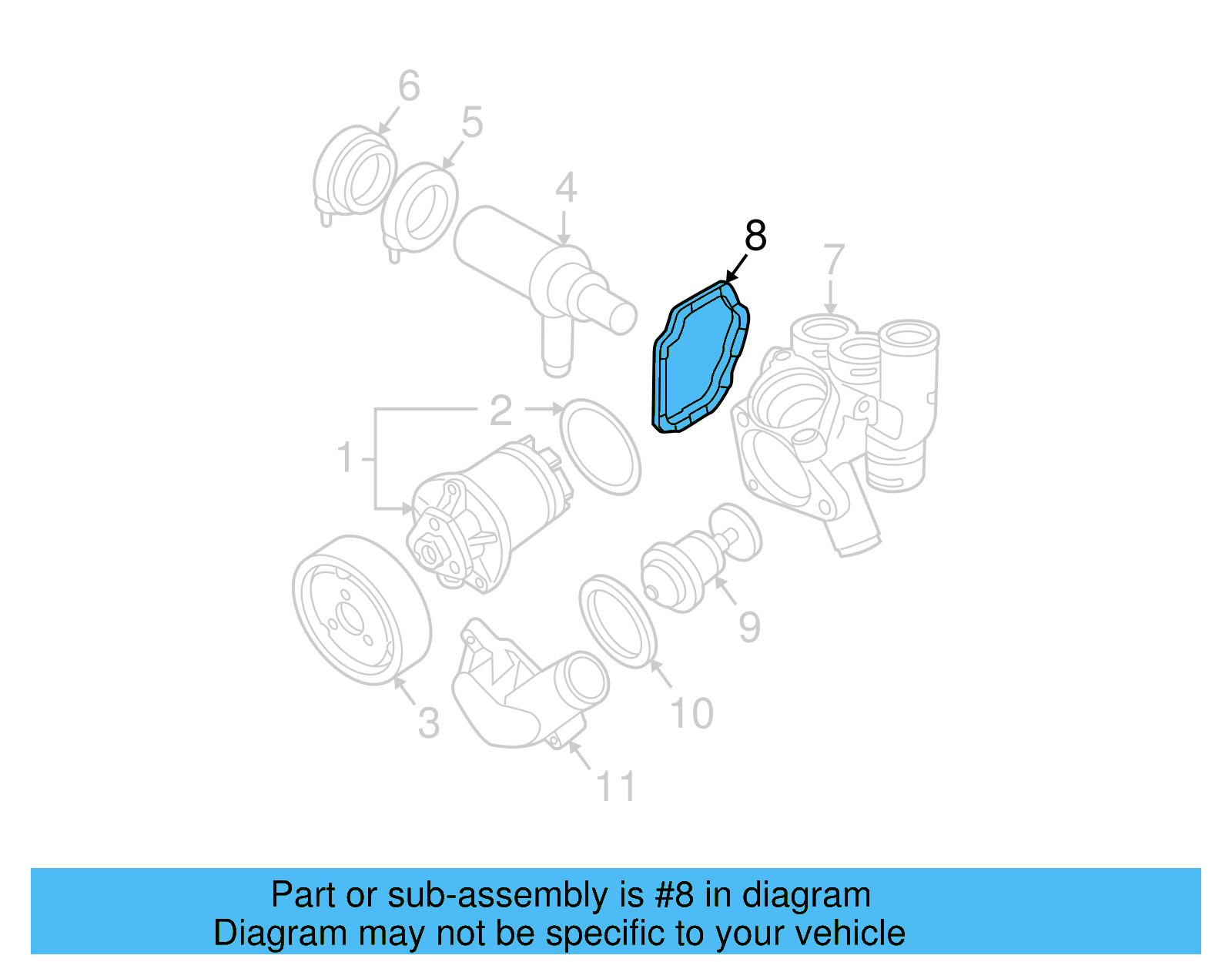 Thermostat Housing Gasket 021-121-119-A - View 30