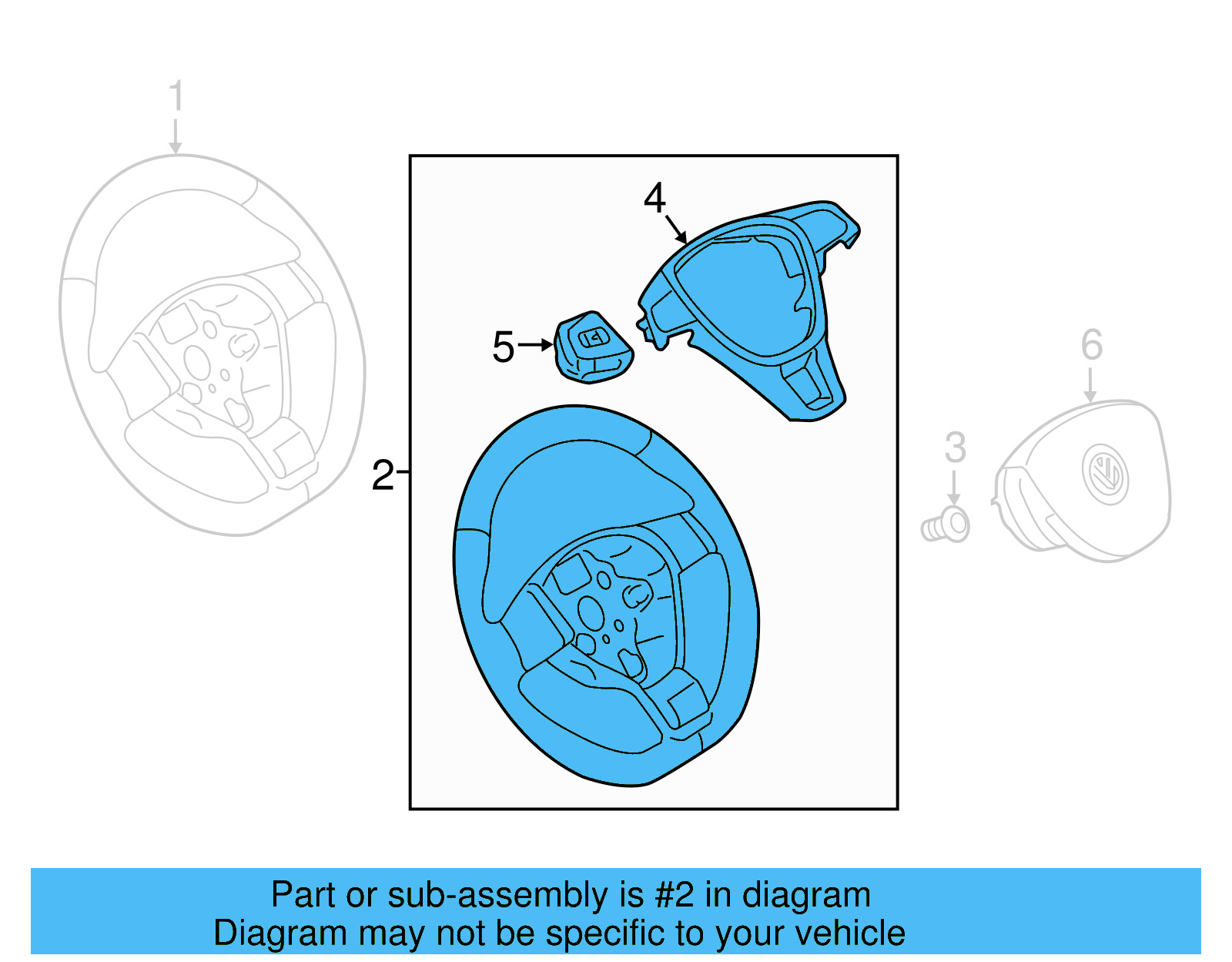 Steering Wheel 5G0-419-091-GG-81U - View 3