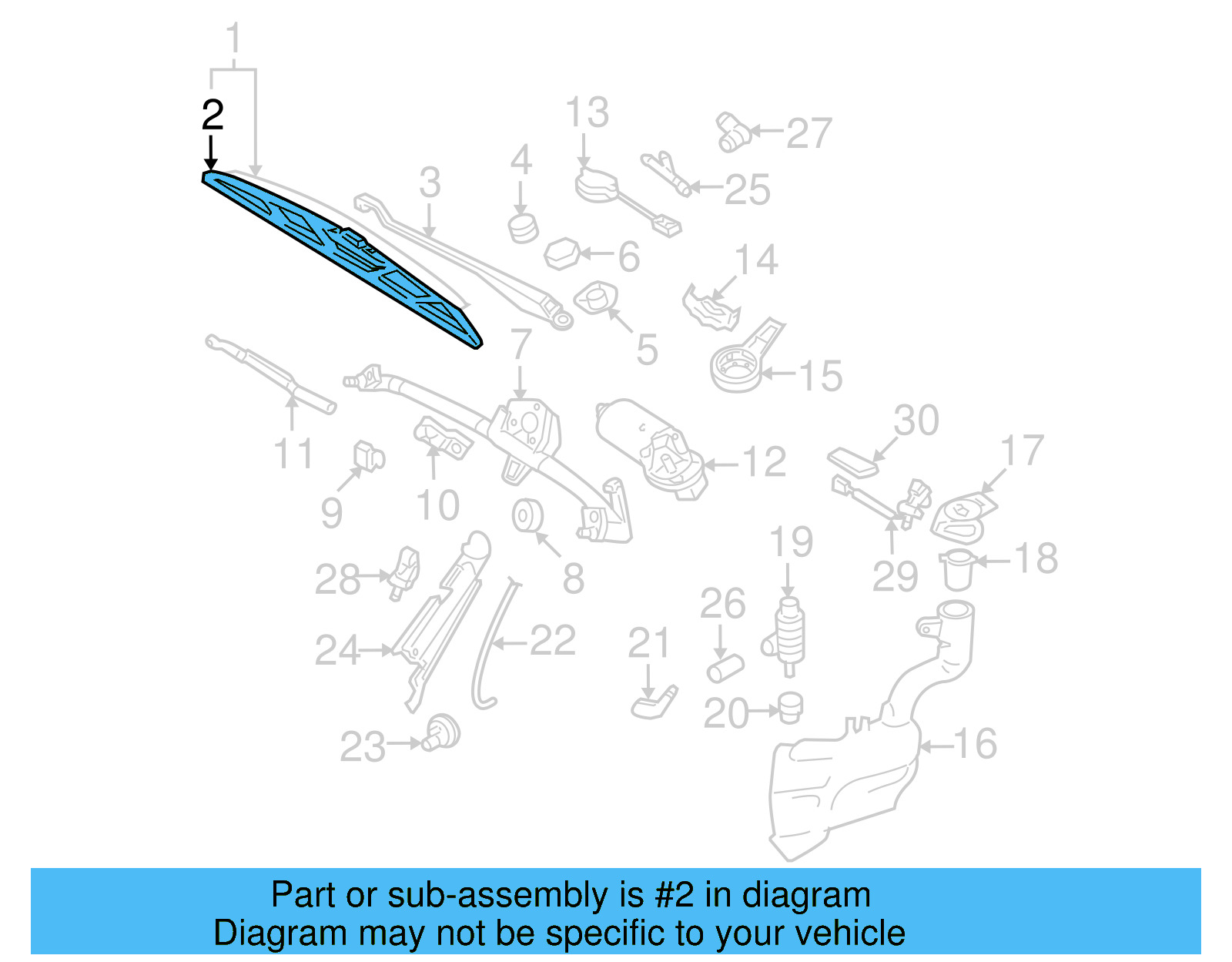 Back Glass Wiper Blade Refill 895-955-429-A - View 24