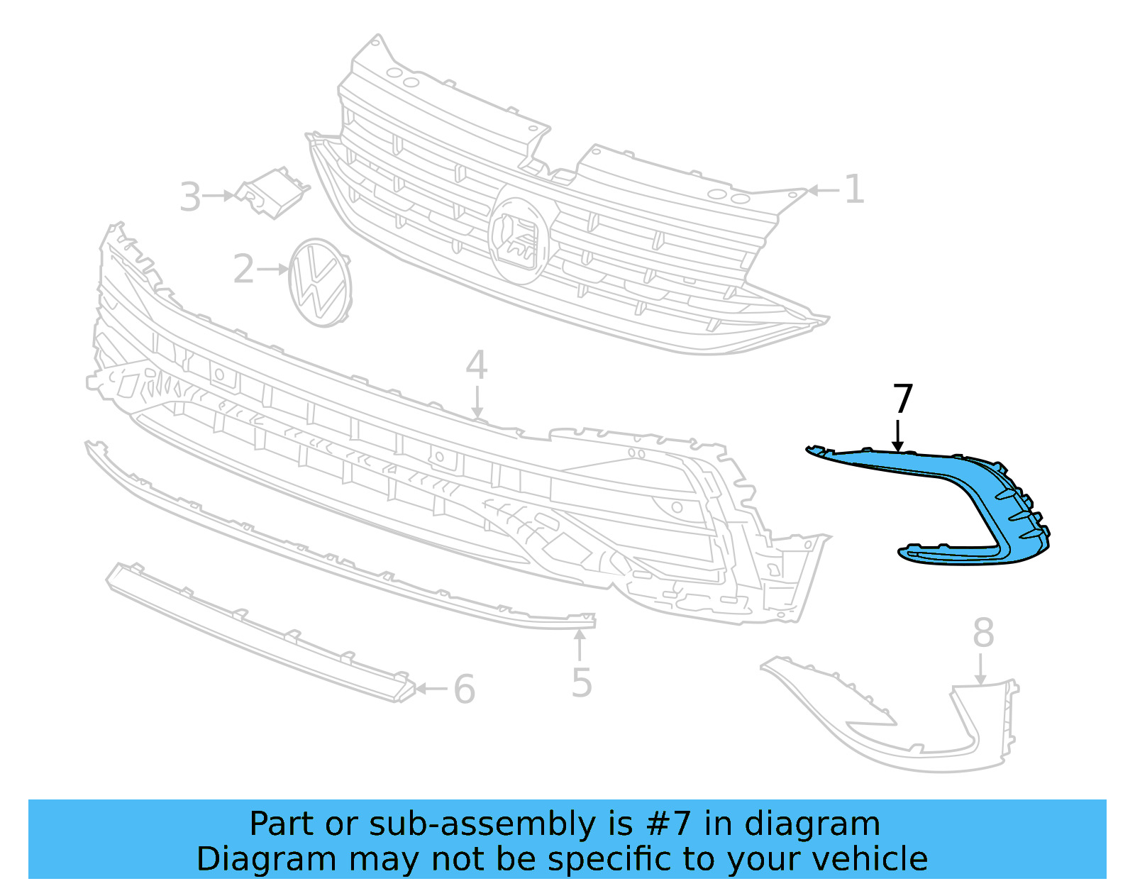 Air Vent Grille 5NN-854-662-F-DPJ - View 4