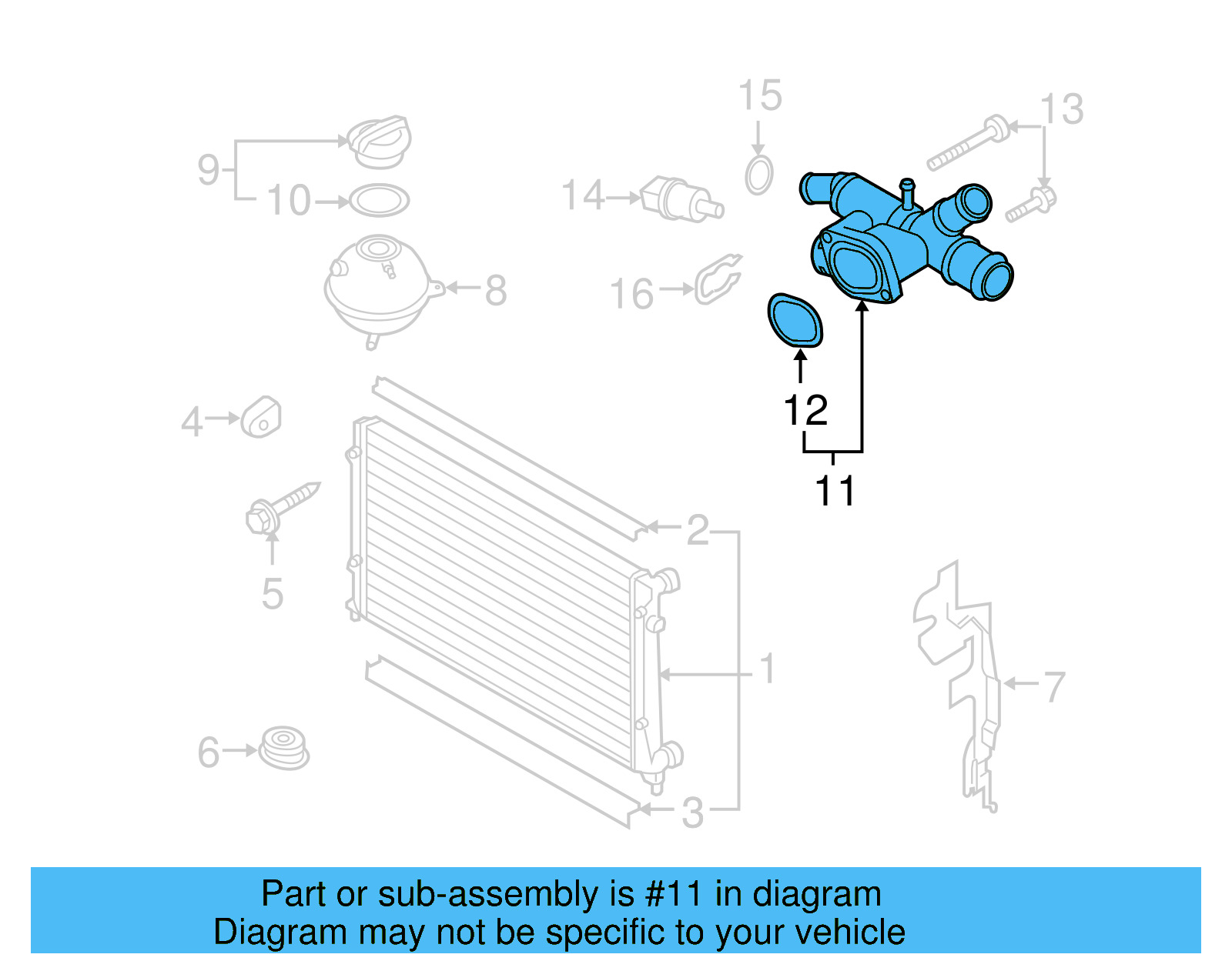 Engine Coolant Outlet Flange 03L-121-132-Q - View 16